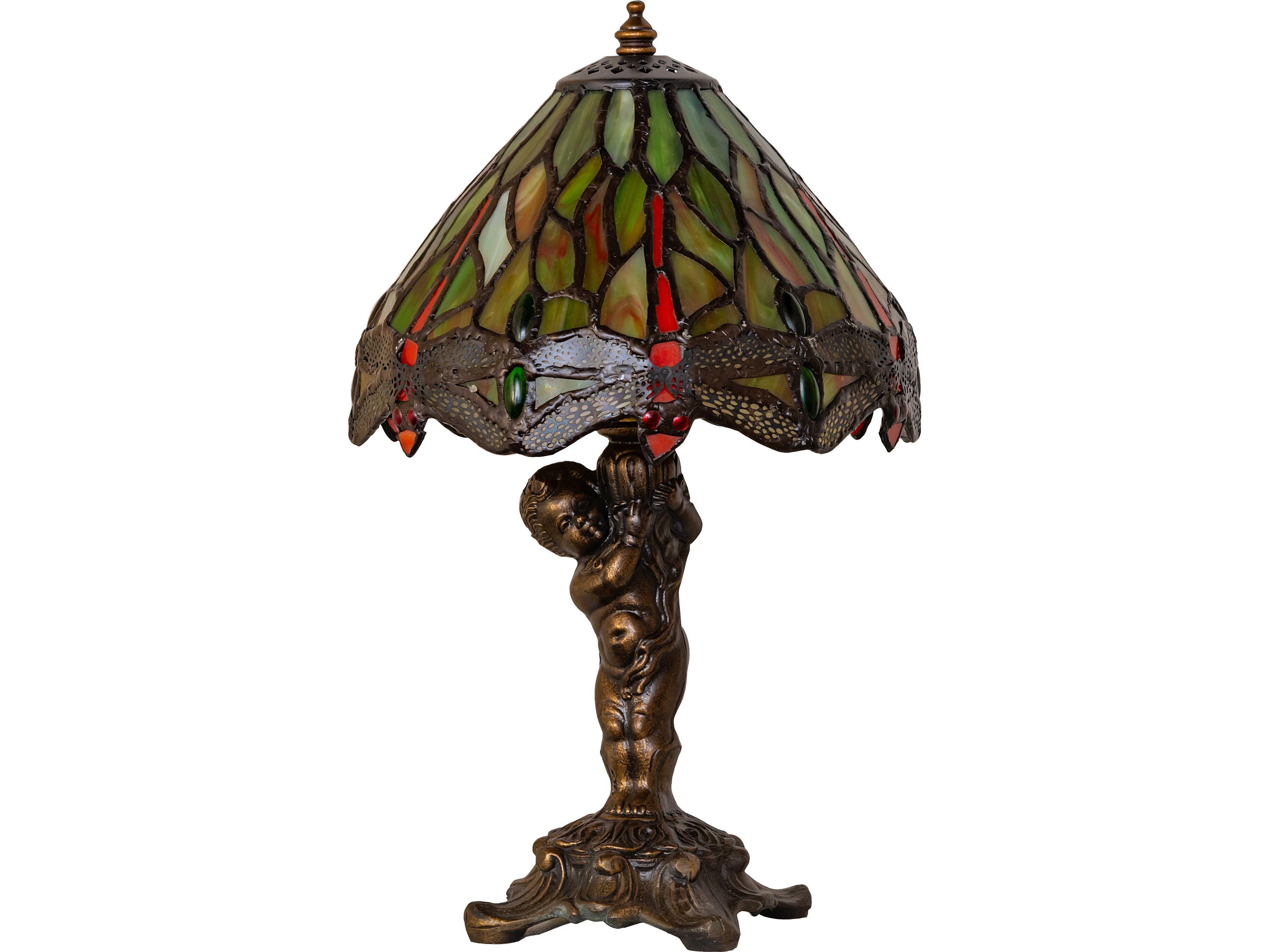 Meyda Tiffany Hanginghead Dragonfly Bronze Traditional Table Lamp