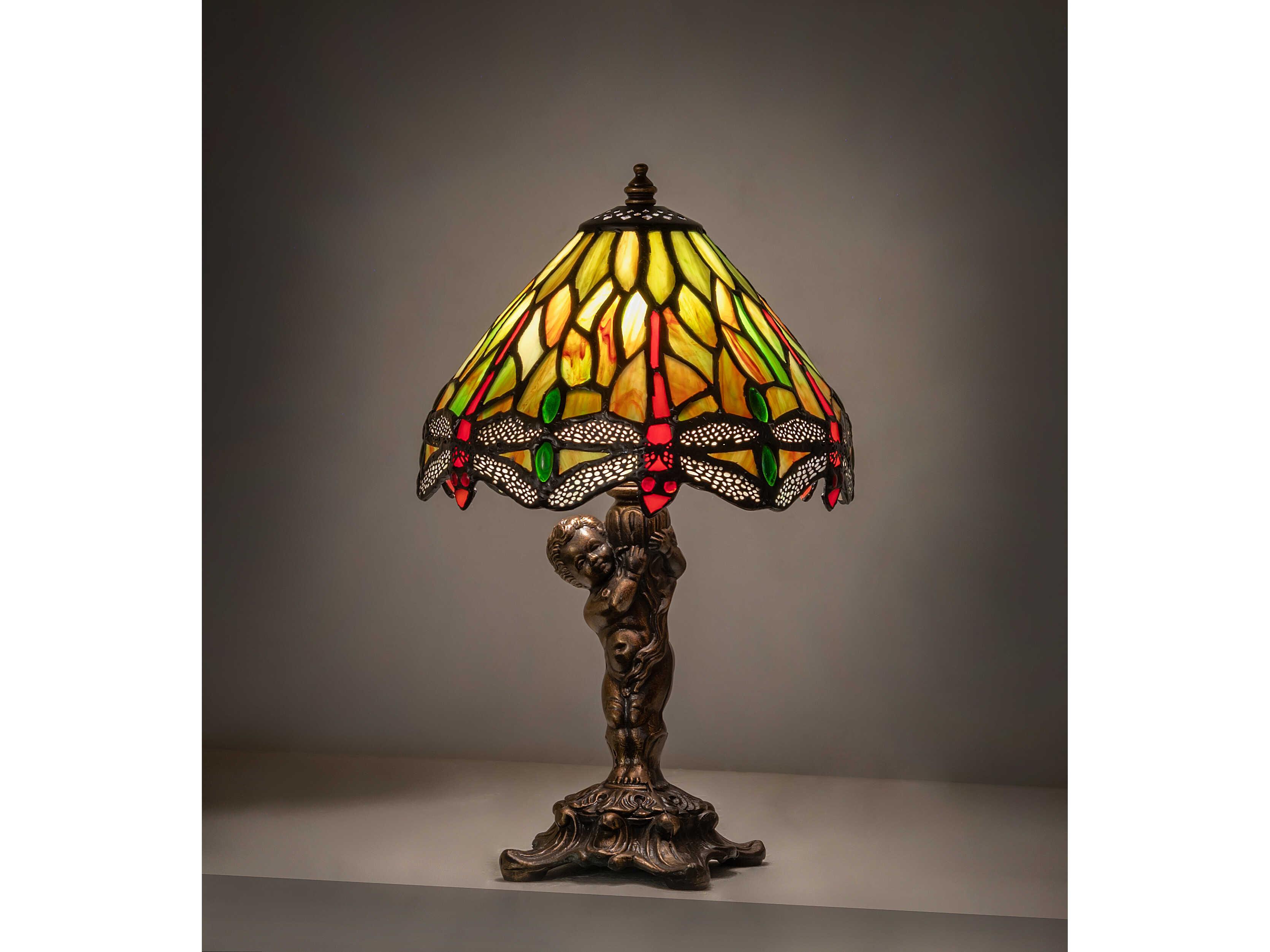 Meyda Tiffany Hanginghead Dragonfly Bronze Traditional Table Lamp