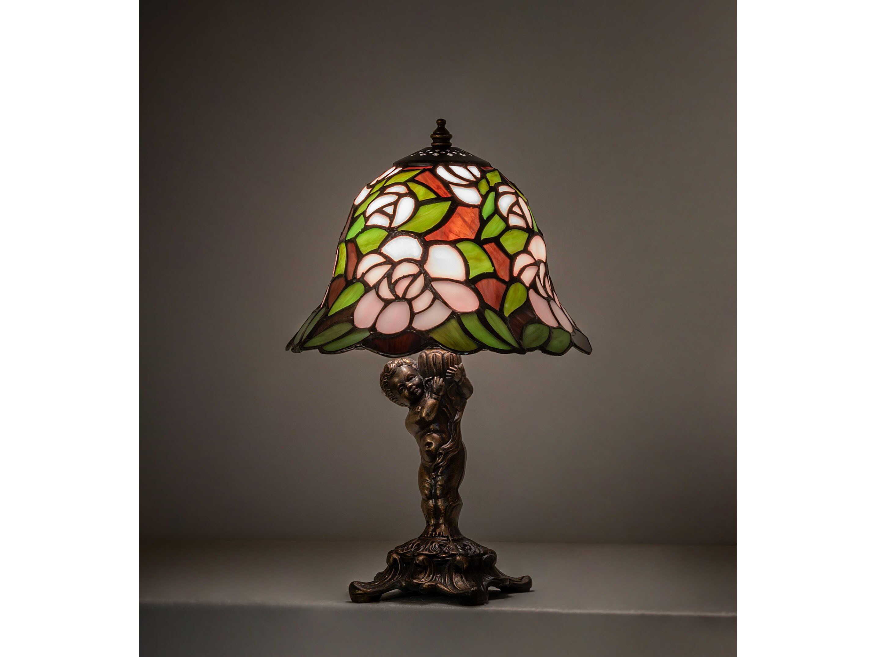 Meyda Begonia Bronze Traditional Table Lamp