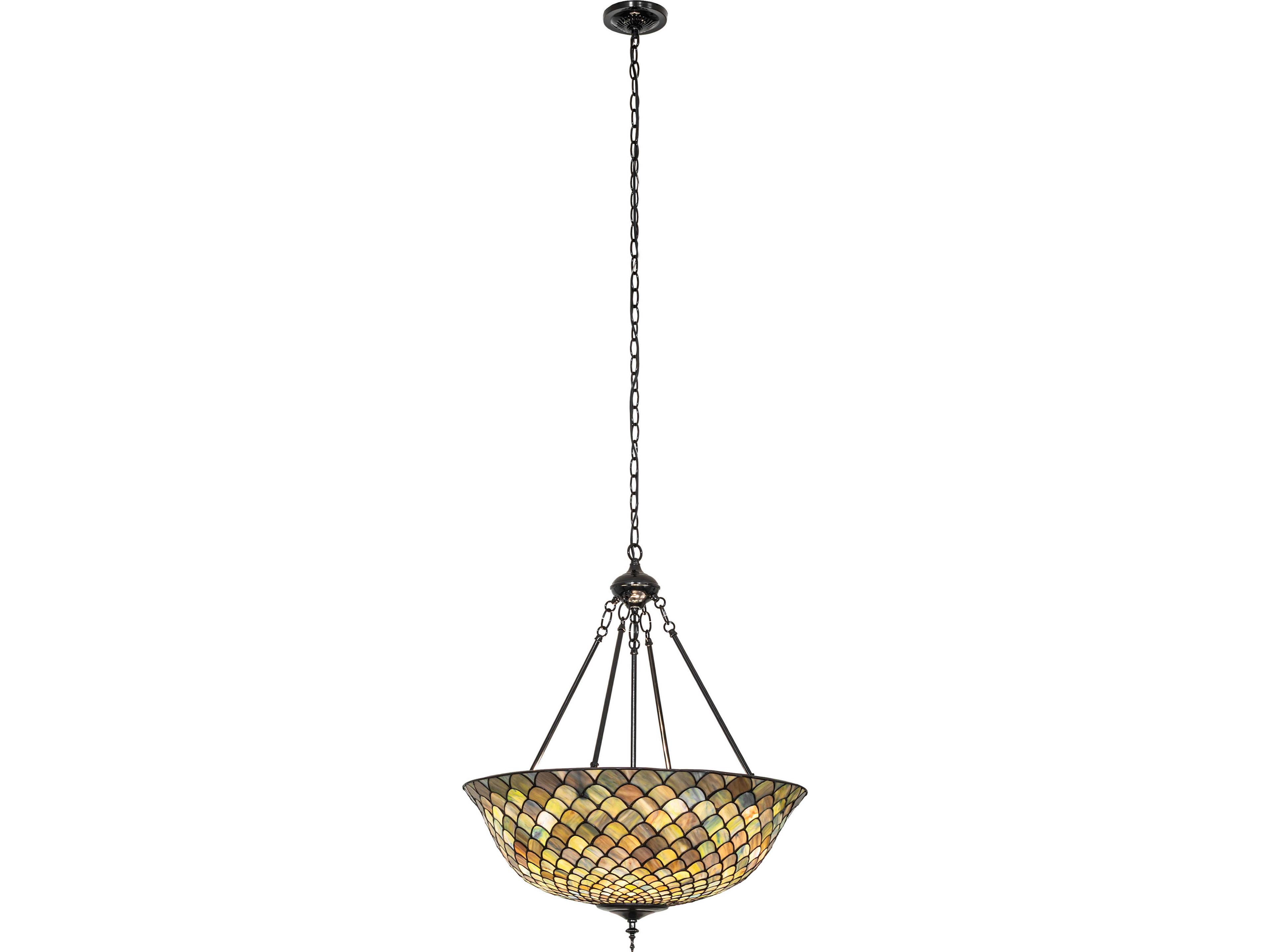 Meyda Tiffany Fishscale 3-Light Bronze Pendant