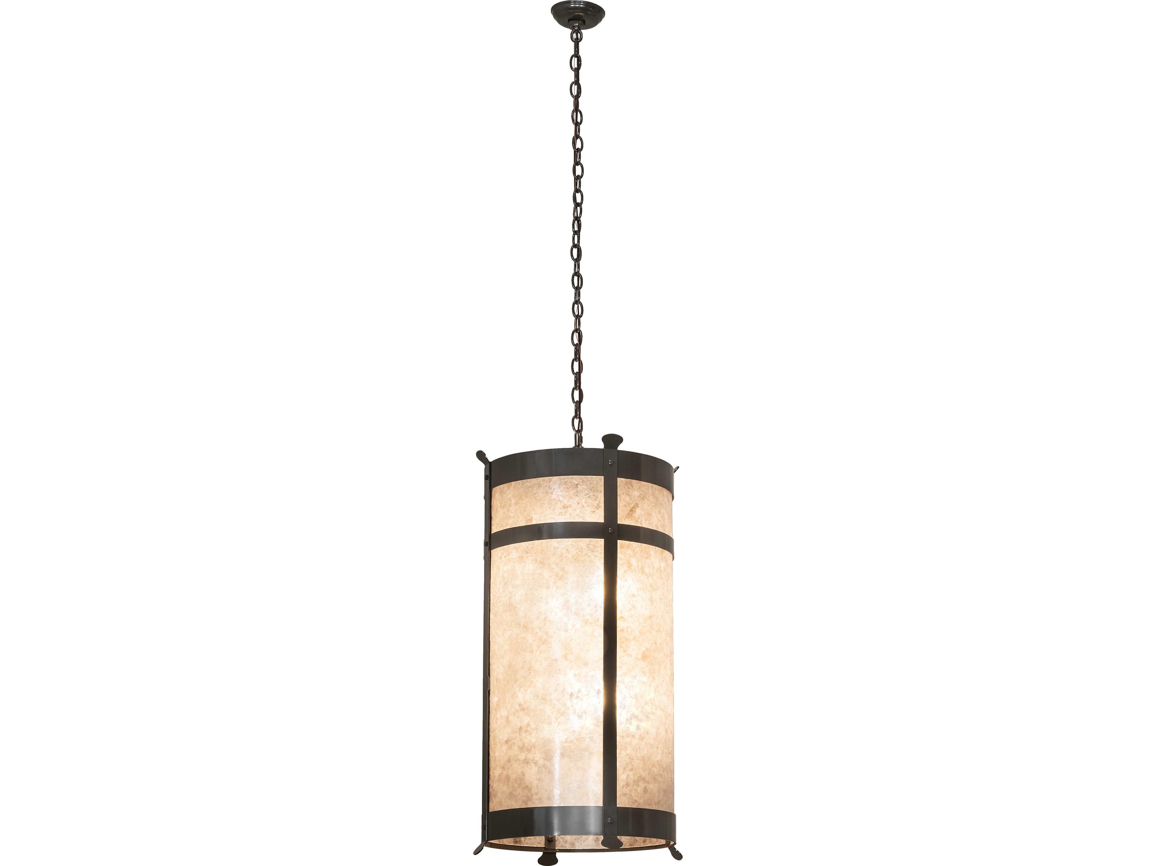 Meyda Beartooth 12-Light Silver Mica Bronze Traditional Pendant