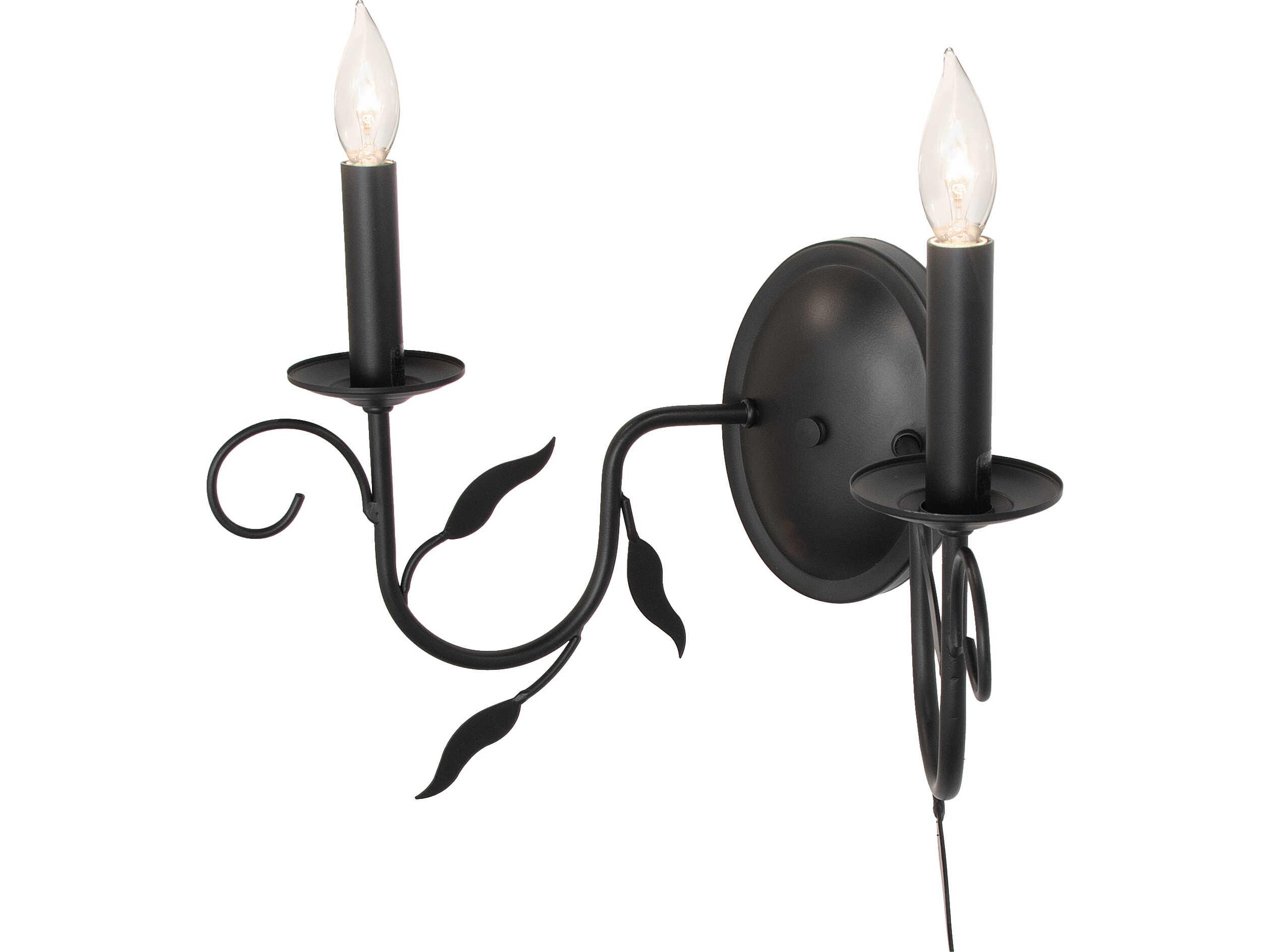 Meyda Bordeaux 2-Light Blackwash Traditional Wall Sconce