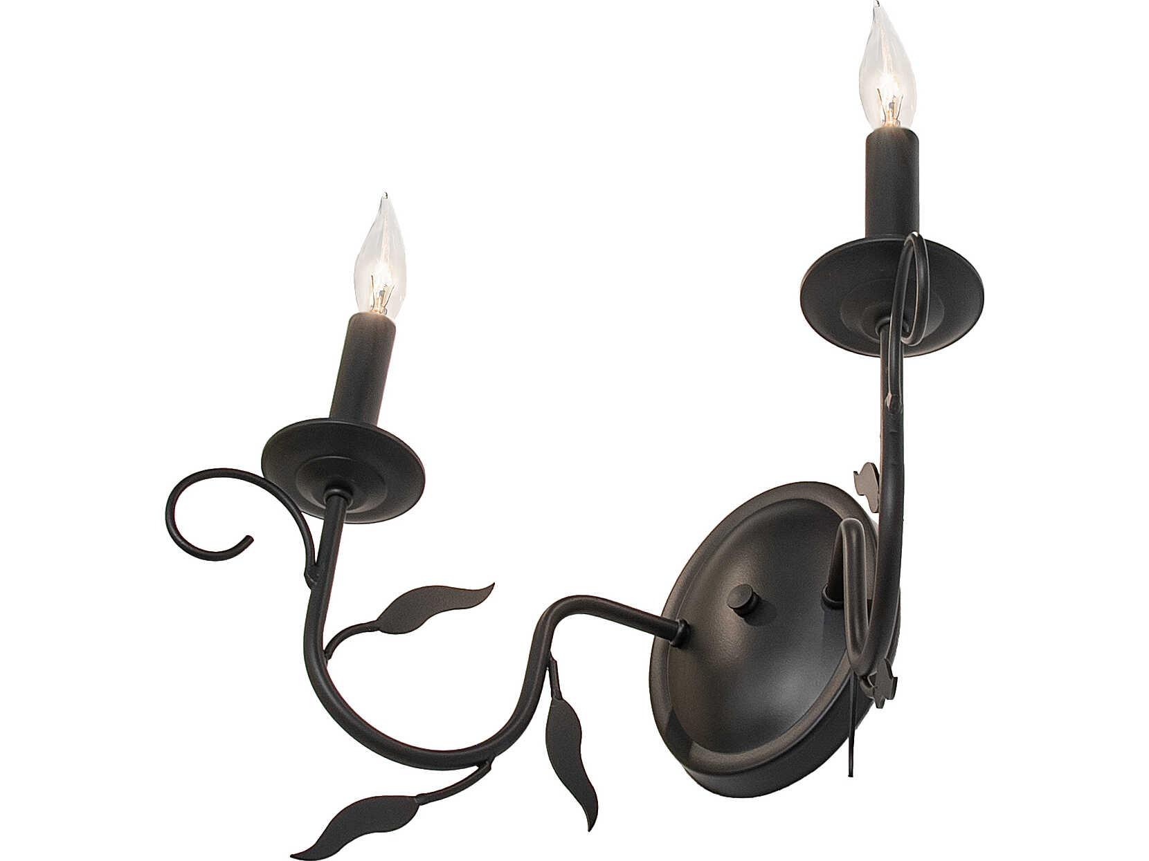 Meyda Bordeaux 2-Light Blackwash Traditional Wall Sconce