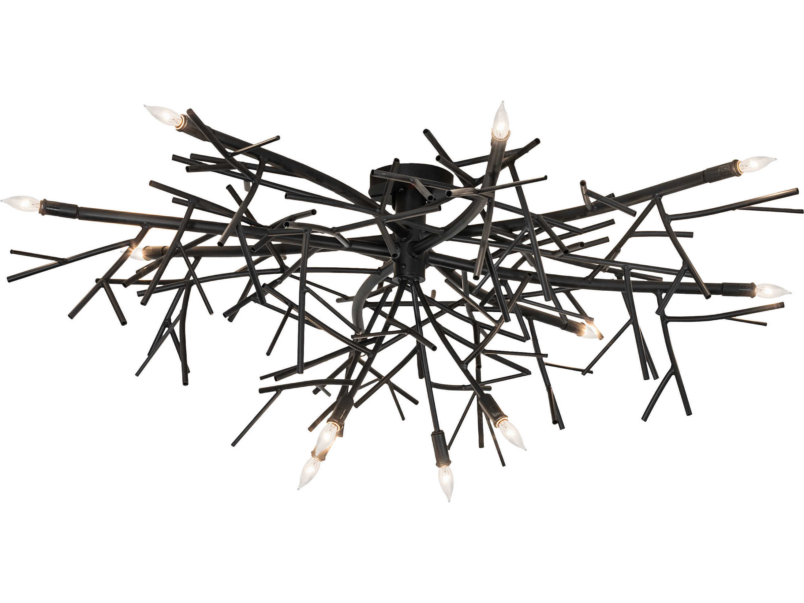 Meyda Thicket 12-Light Blackwash Flush Mount