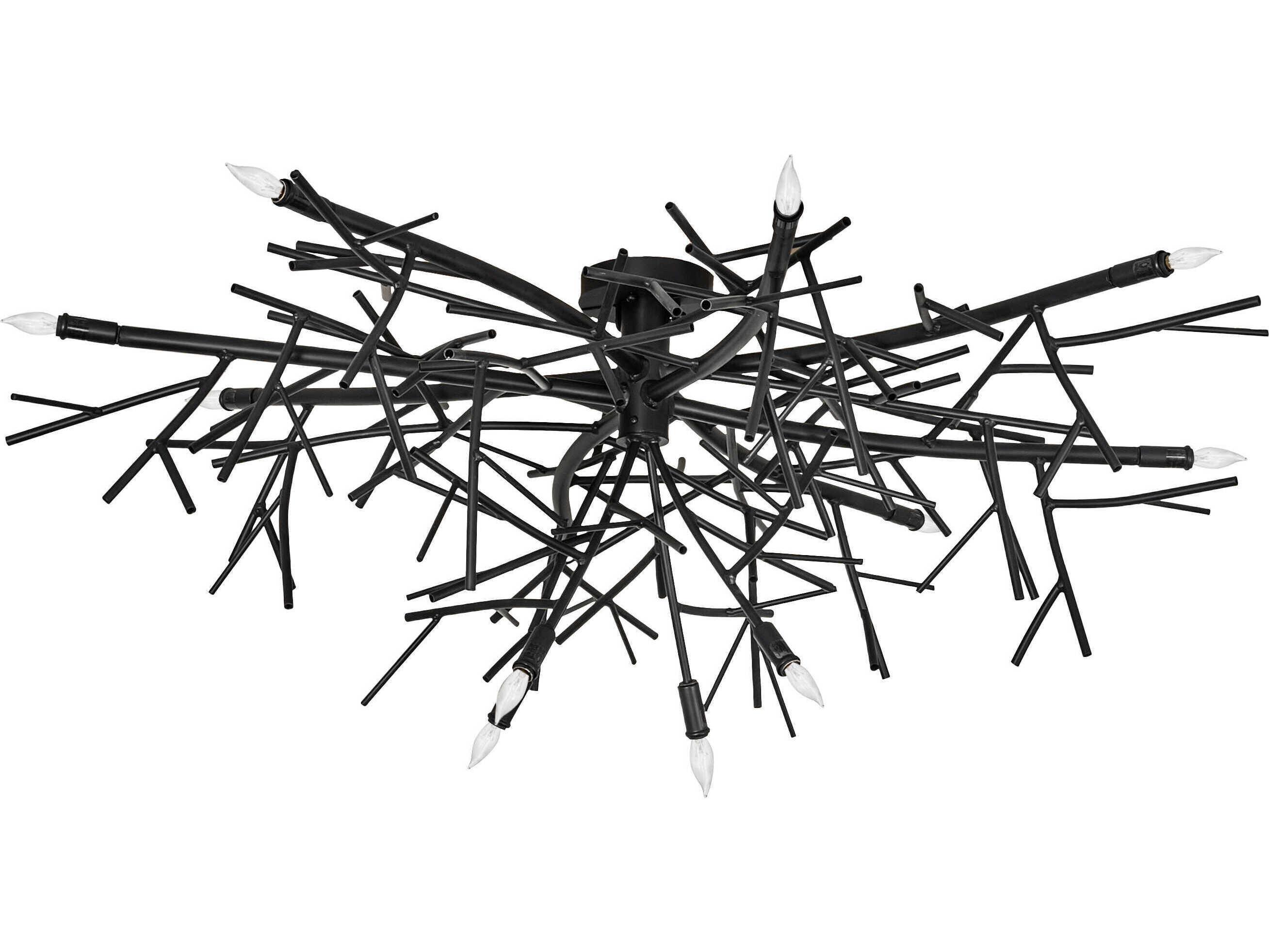 Meyda Thicket 12-Light Blackwash Flush Mount