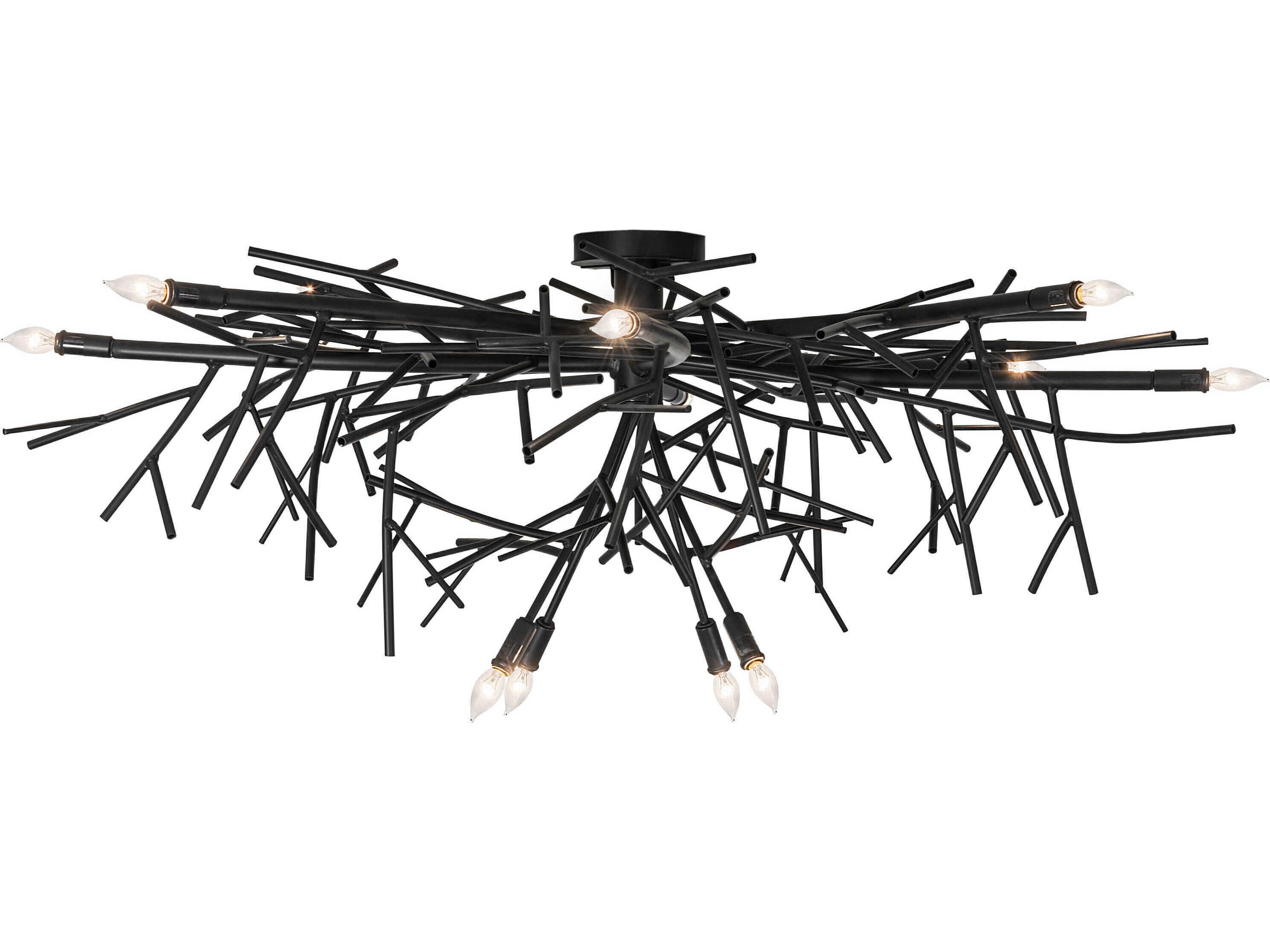Meyda Thicket 12-Light Blackwash Flush Mount