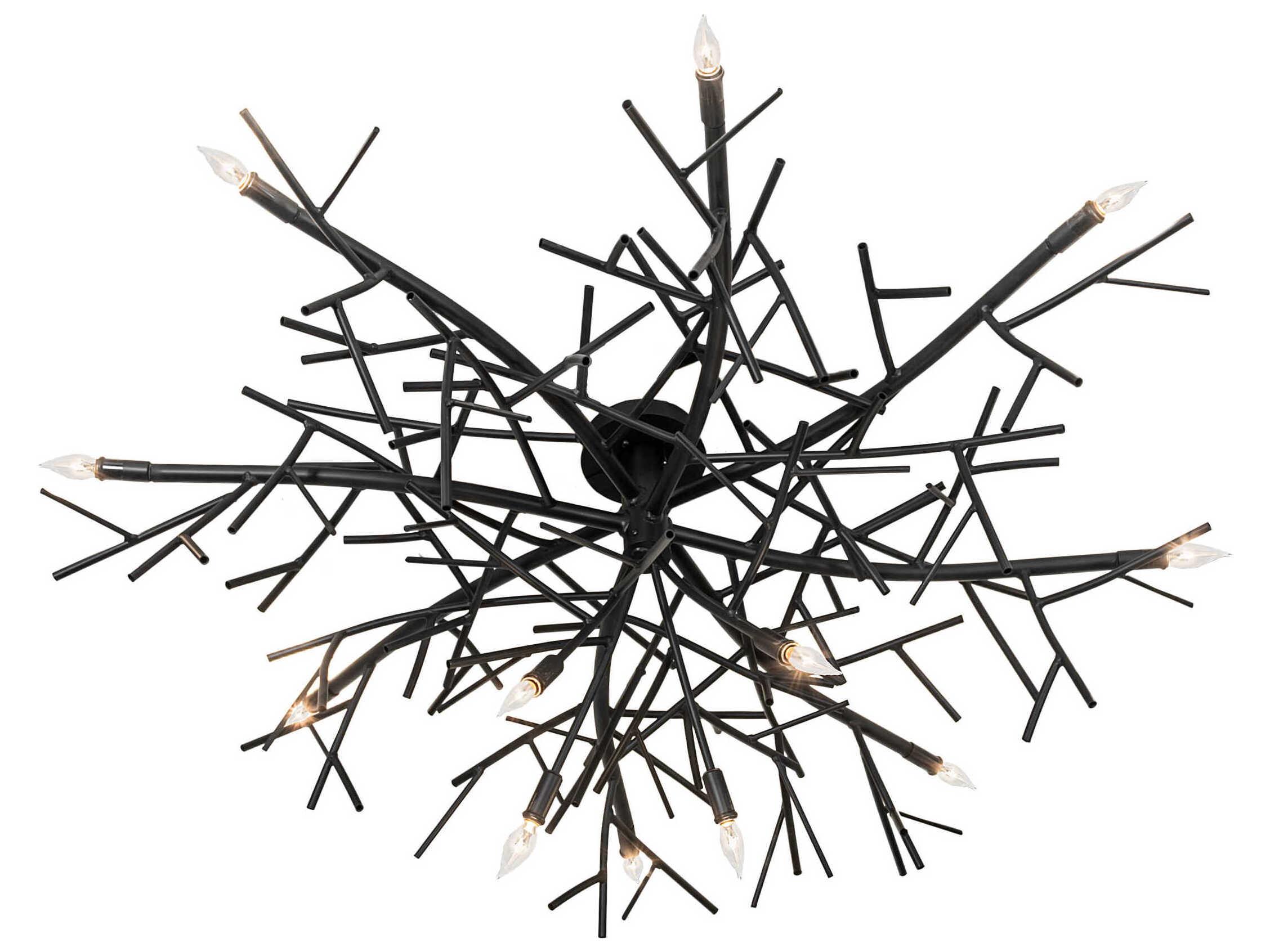 Meyda Thicket 12-Light Blackwash Flush Mount