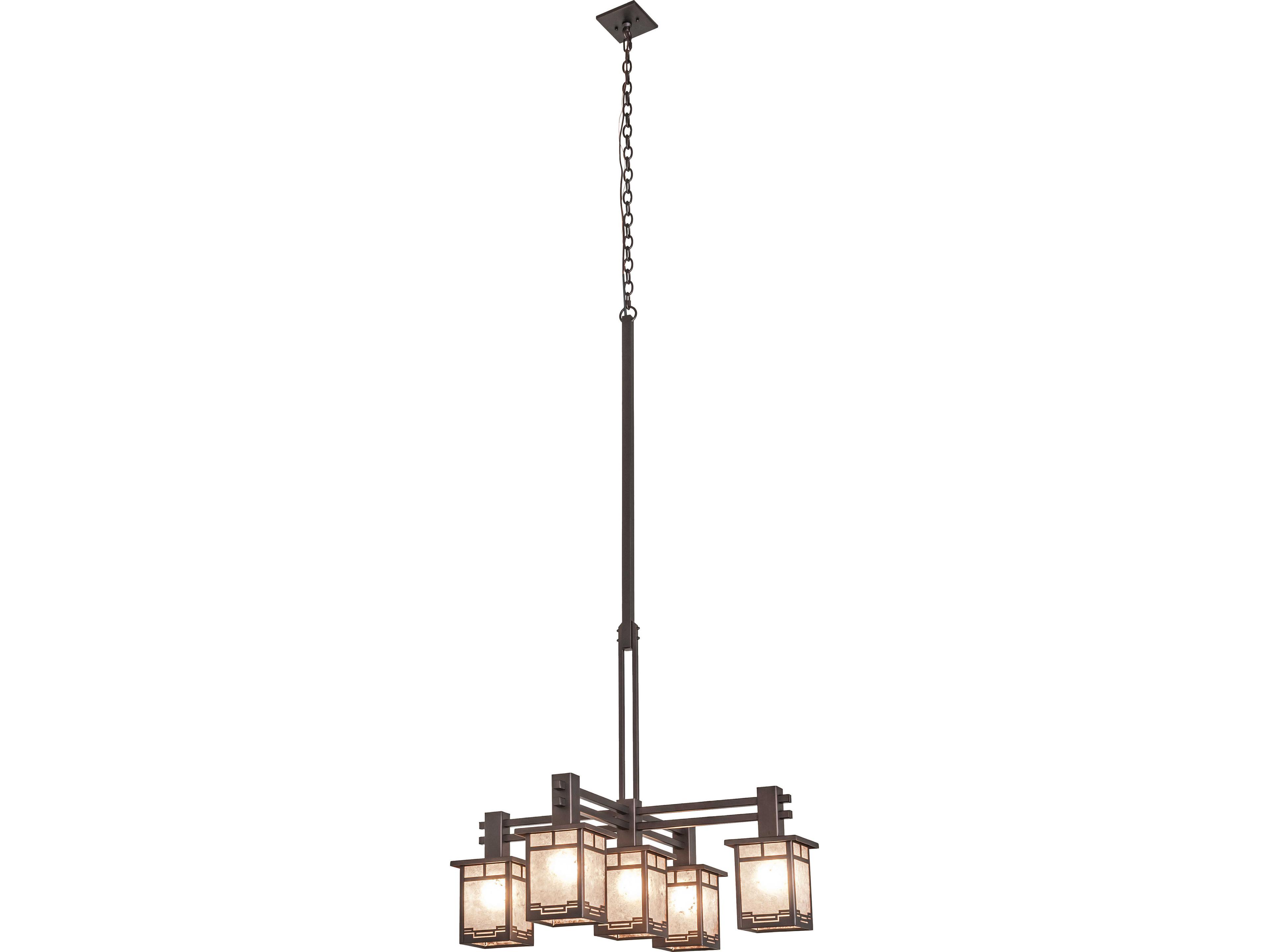 Meyda Roylance 5-Light Silver Mica Bronze Geometric Chandelier