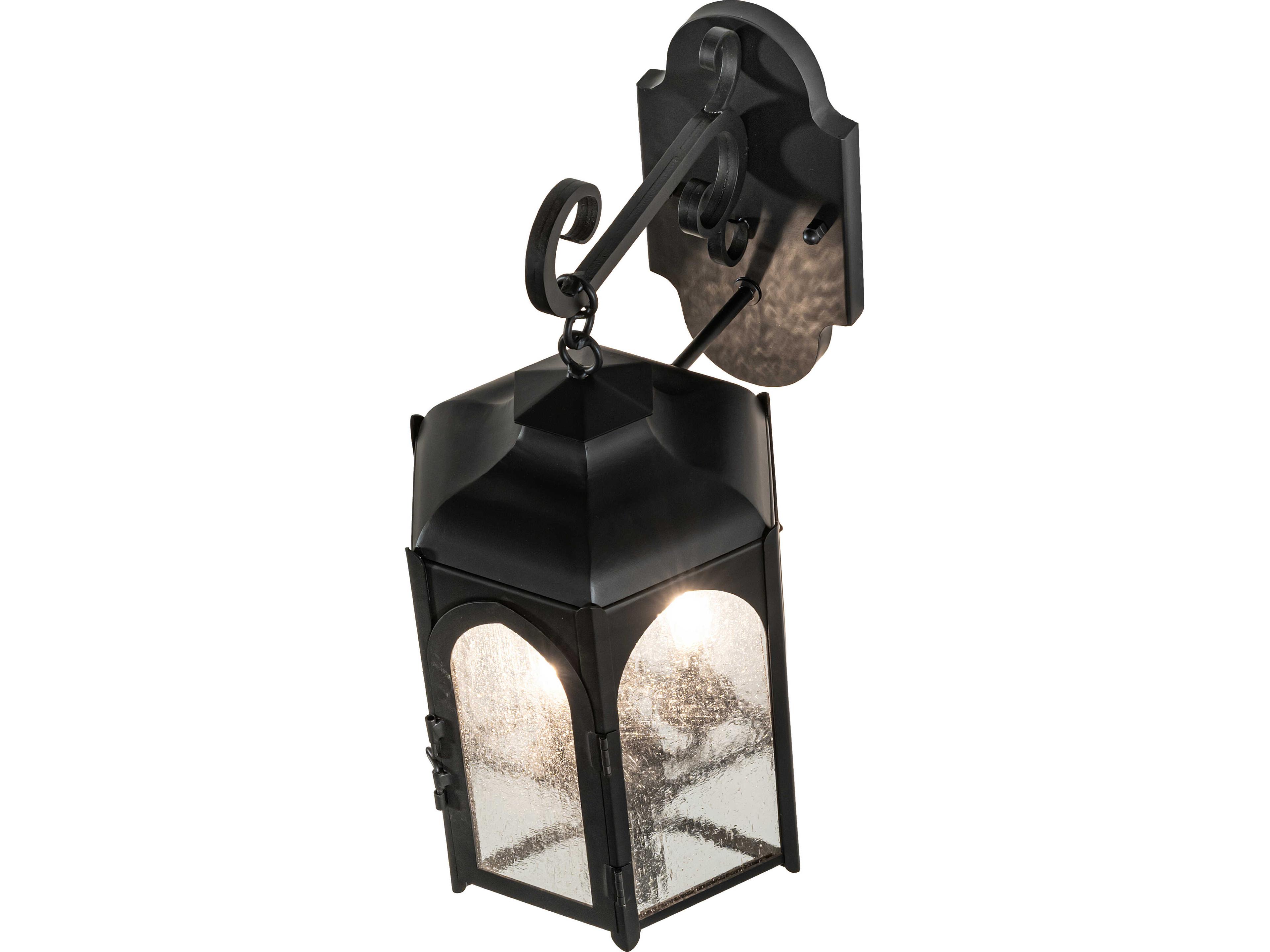 Meyda Jonquil 3-Light Clear Seedy Glass Black Traditional Wall Sconce