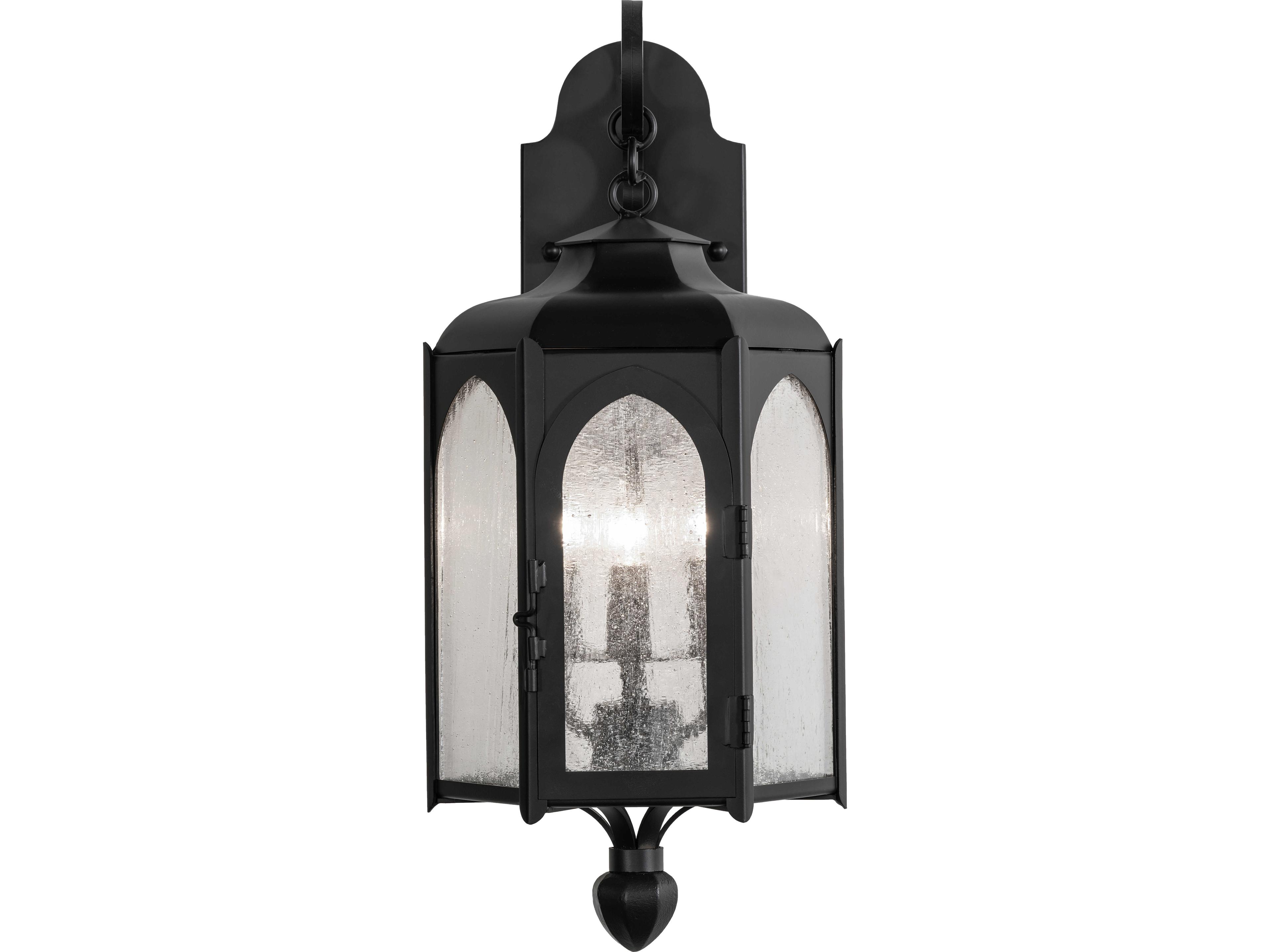 Meyda Jonquil 3-Light Clear Seedy Glass Black Traditional Wall Sconce