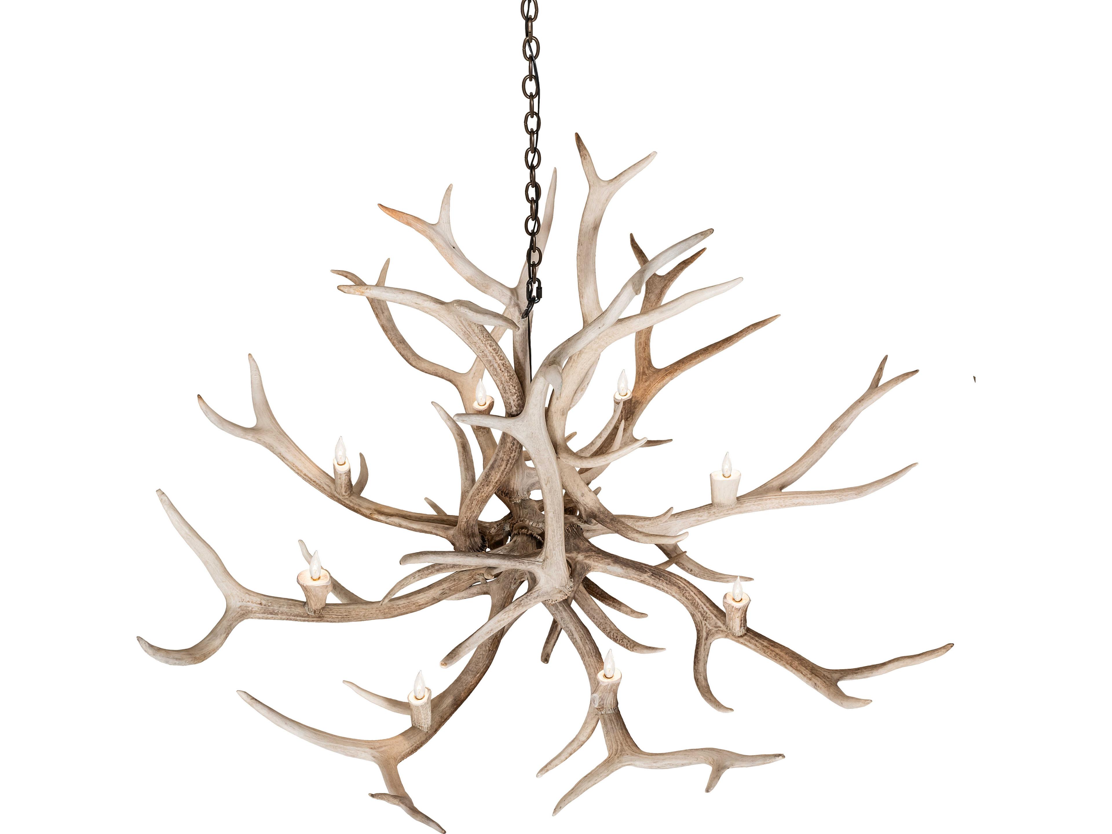 Meyda Antlers 8-Light Bleached Antler Off White Chandelier
