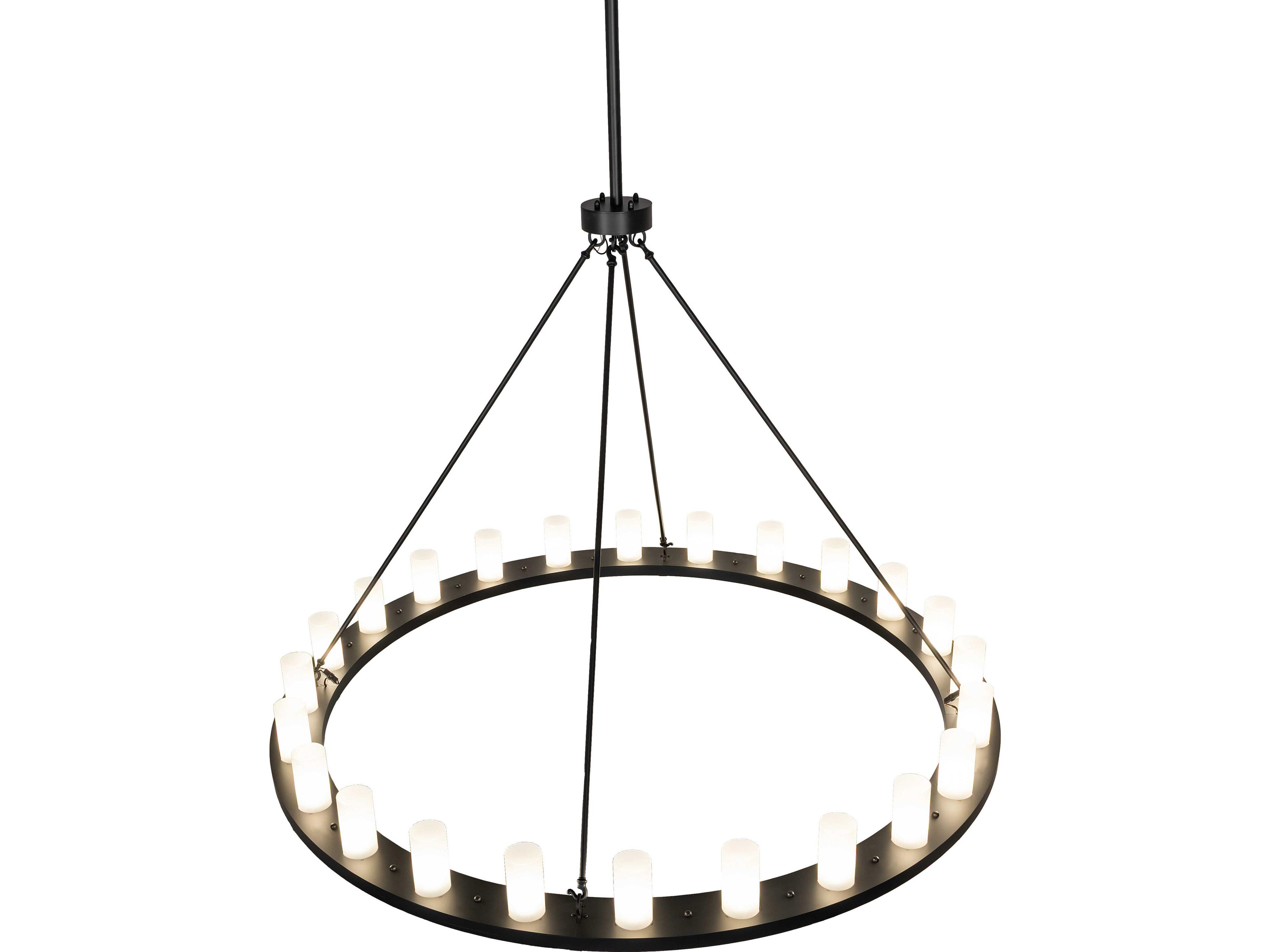 Meyda Loxley 24-Light Clear Frosted Glass Black Chandelier