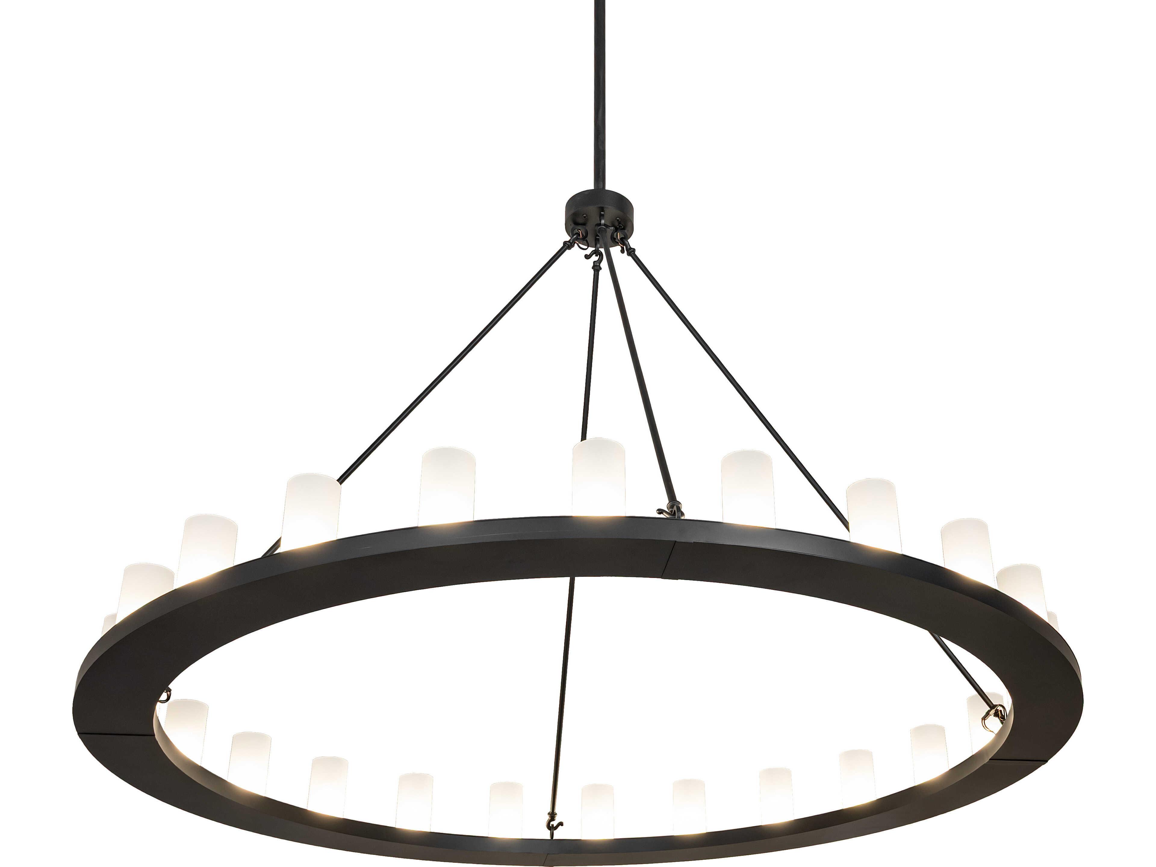 Meyda Loxley 24-Light Clear Frosted Glass Black Chandelier