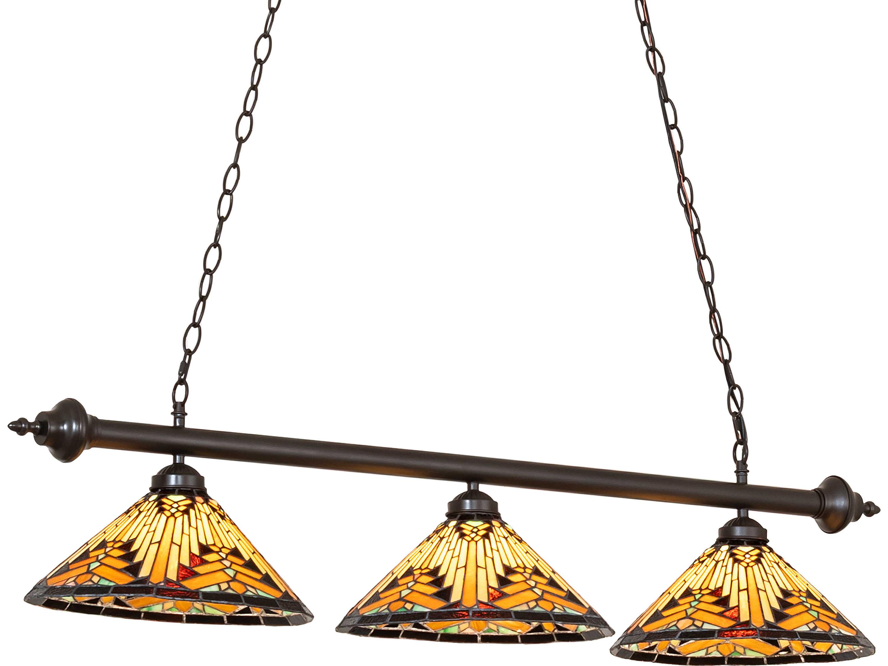 Meyda Nuevo 3-Light Bronze Traditional Linear Island Pendant