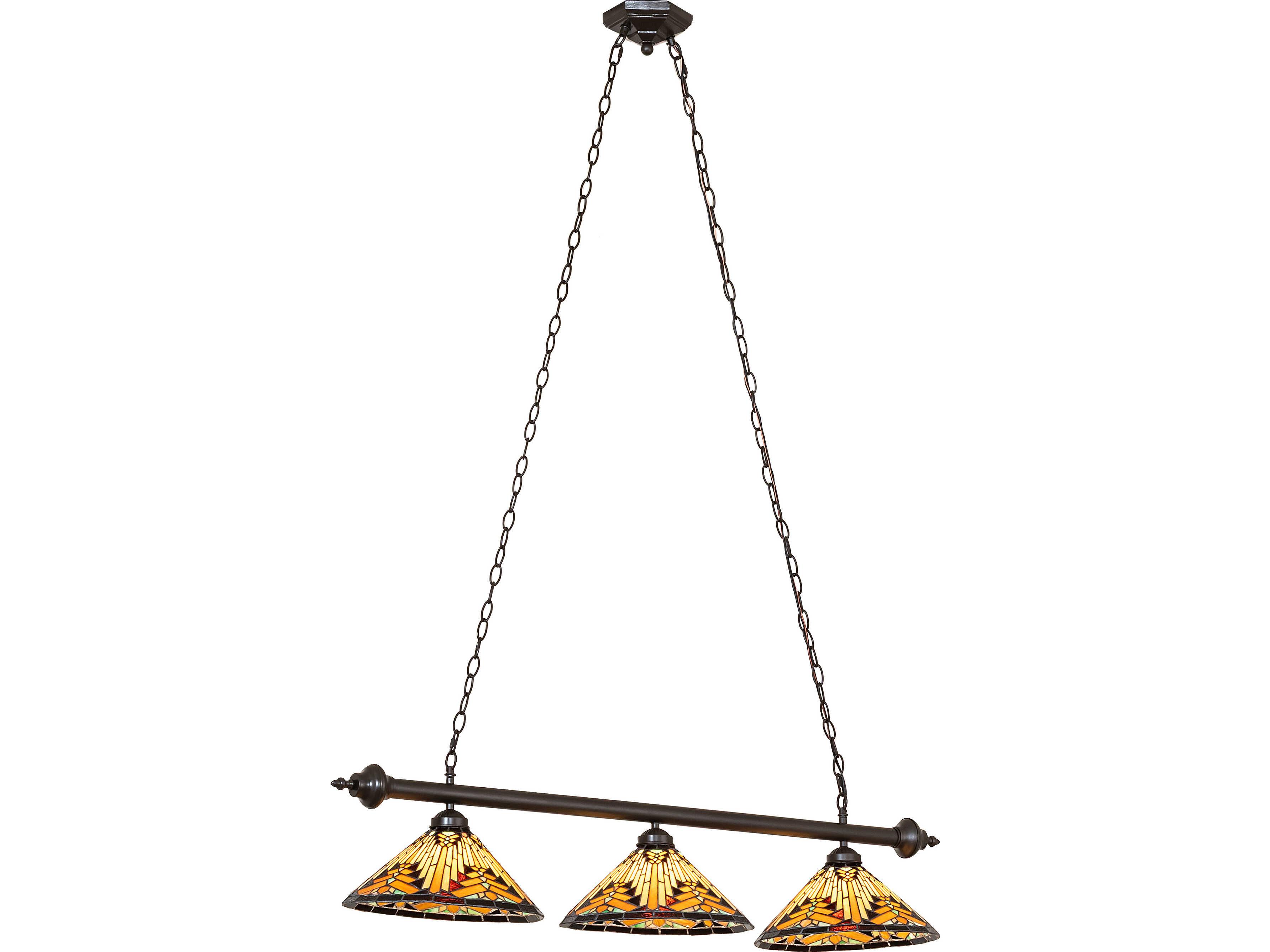 Meyda Nuevo 3-Light Bronze Traditional Linear Island Pendant