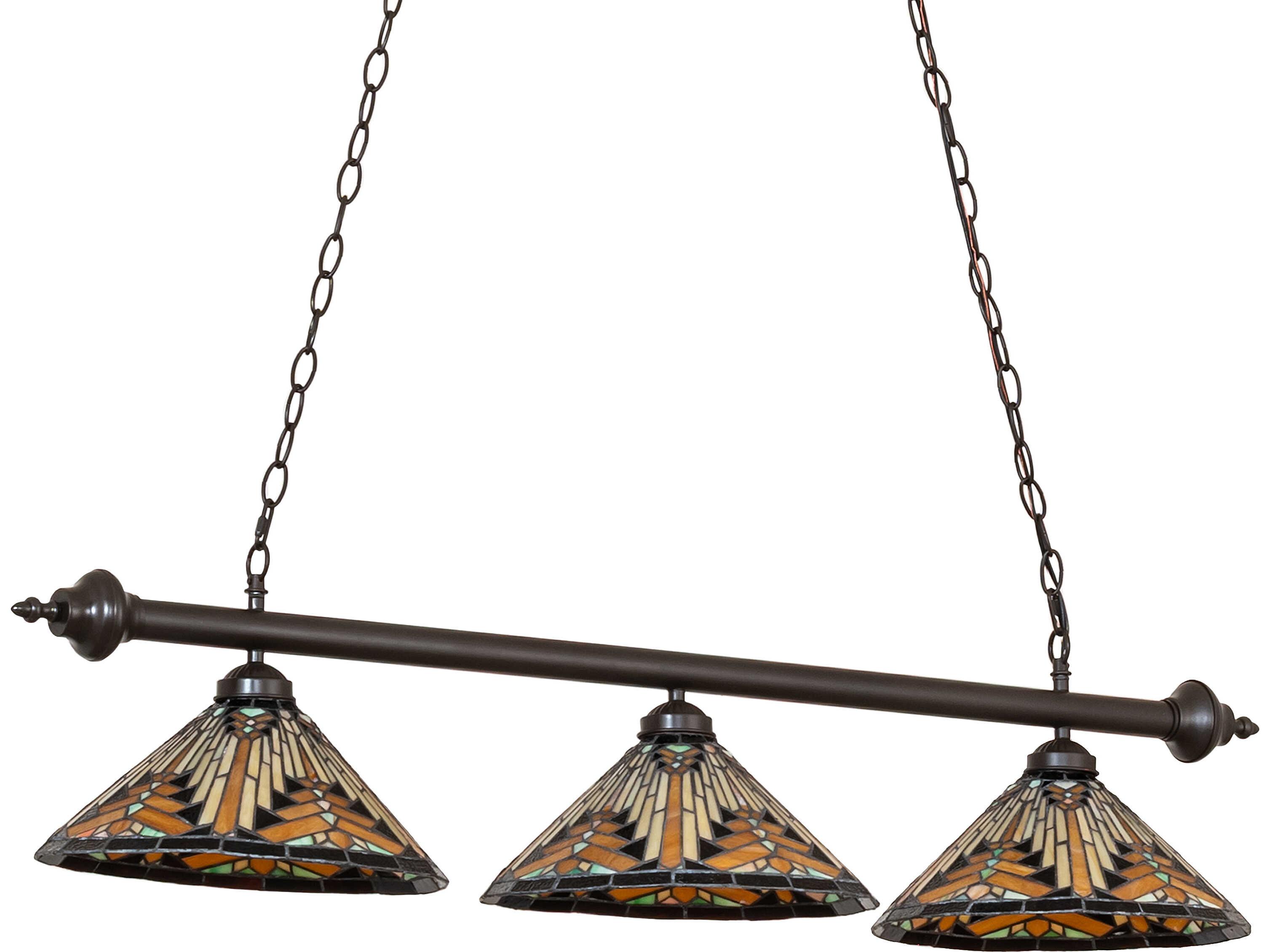 Meyda Nuevo 3-Light Bronze Traditional Linear Island Pendant