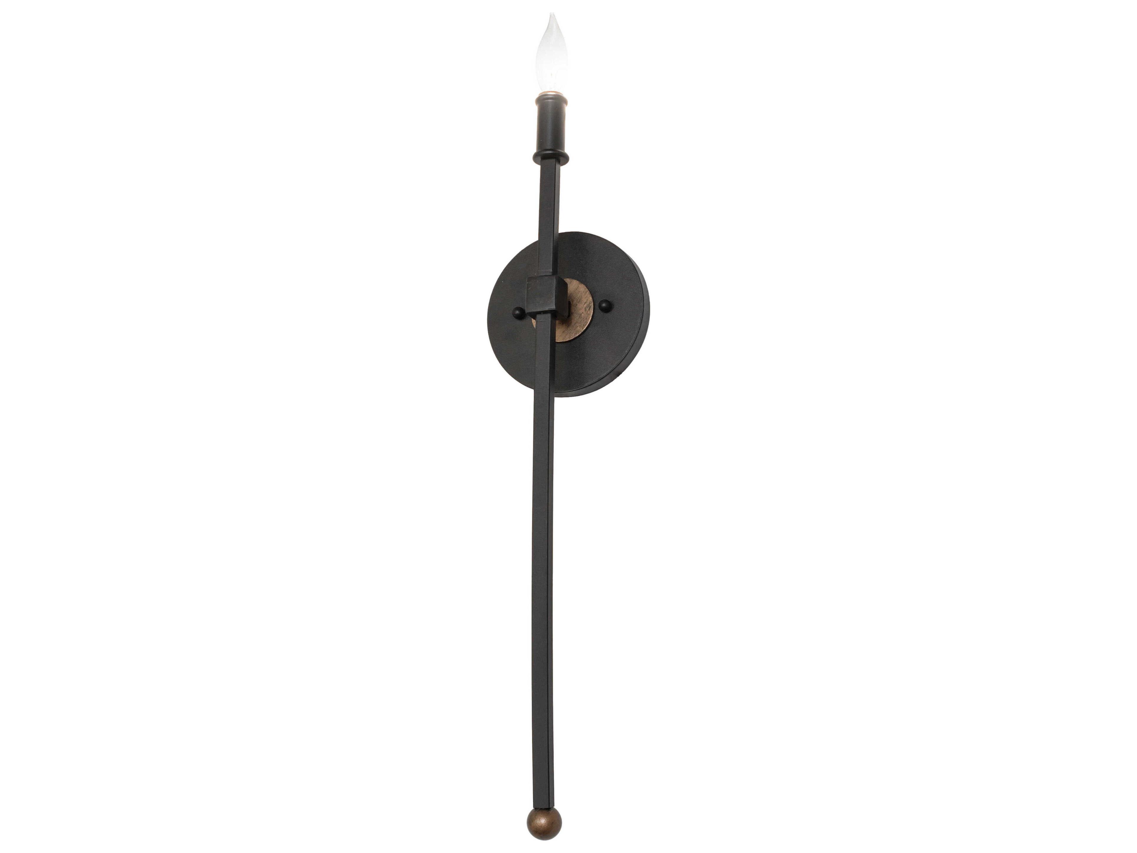 Meyda Verheven 1-Light Textured Black Brushed Gold Wall Sconce