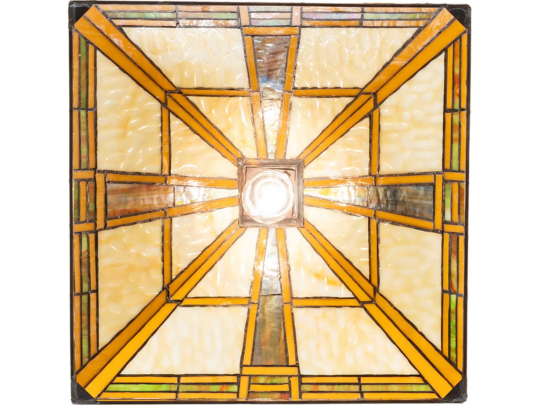 Meyda Prairie Straw 1-Light Bronze Traditional Geometric Flush Mount