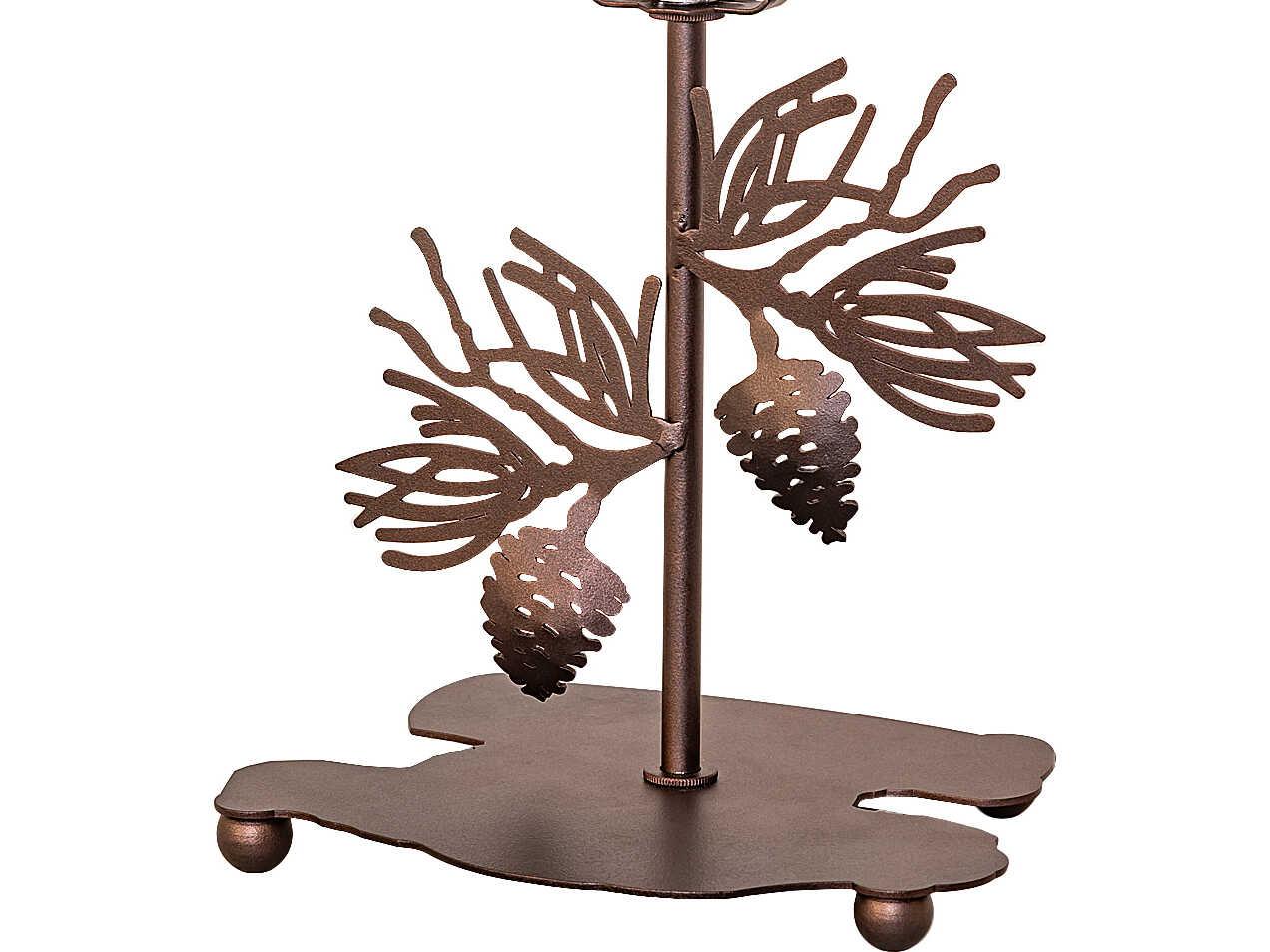 Meyda Whispering Pines Mahogany Bronze 1-Light Table Lamp