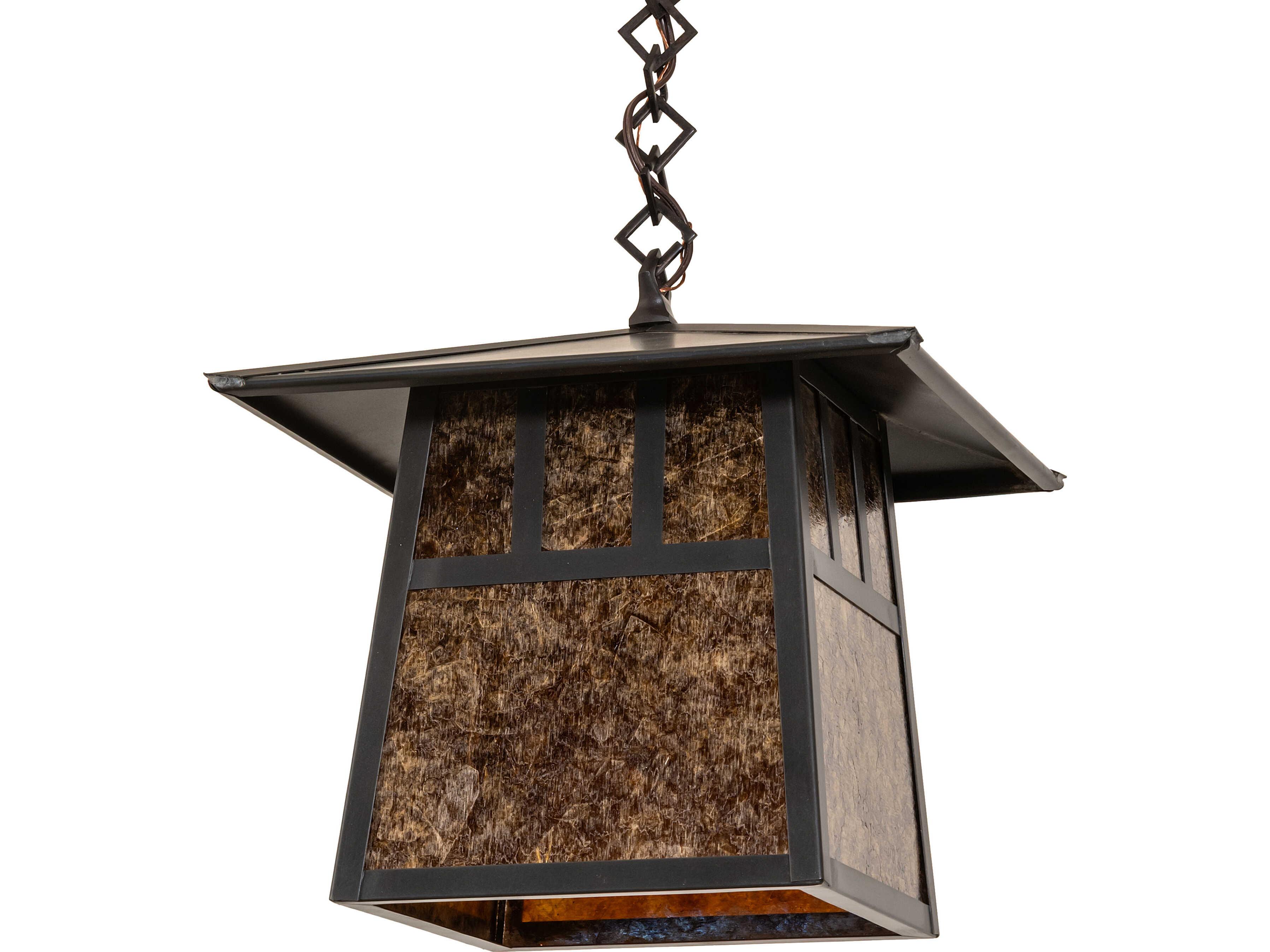 Meyda Stillwater 1-Light Amber Mica Brown Traditional Mini Pendant