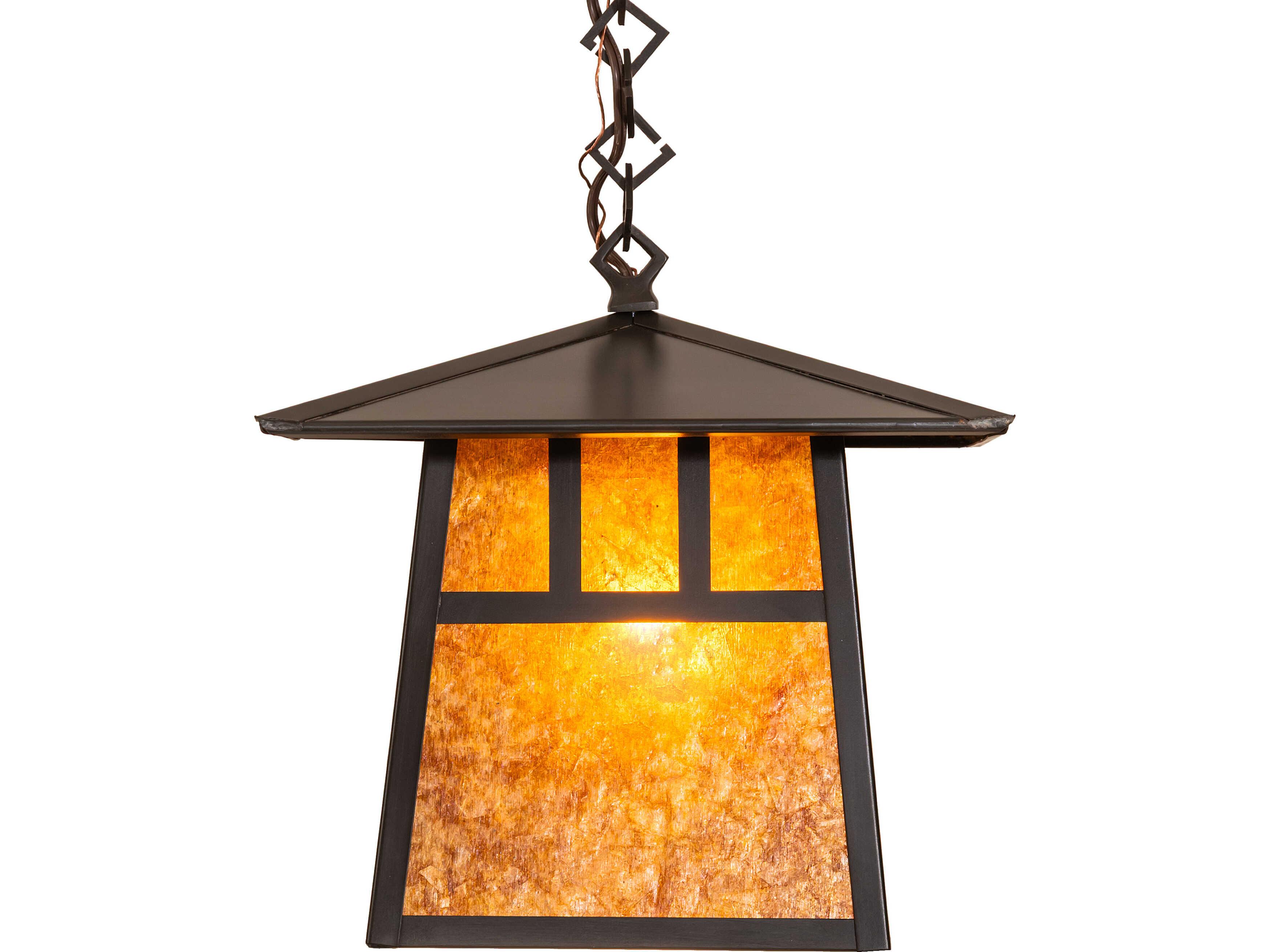 Meyda Stillwater 1-Light Amber Mica Brown Traditional Mini Pendant