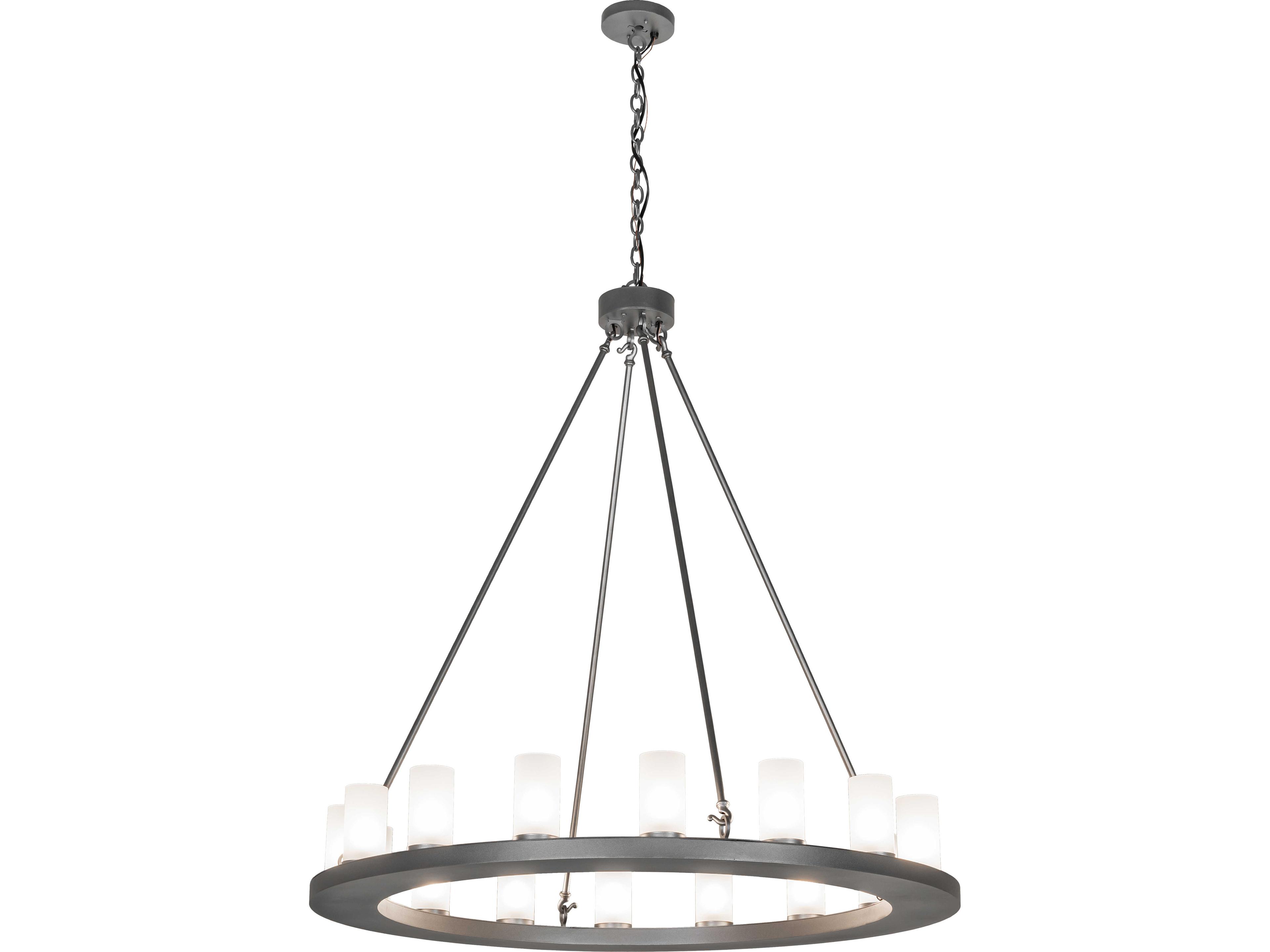 Meyda Loxley 16-Light Clear Frosted Glass Steel Chandelier