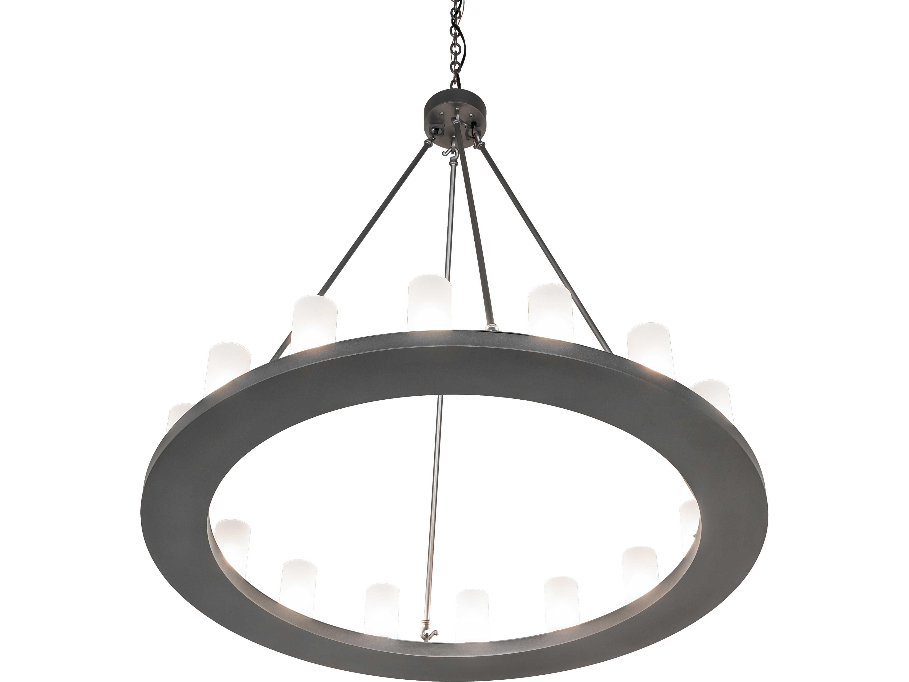 Meyda Loxley 16-Light Clear Frosted Glass Steel Chandelier