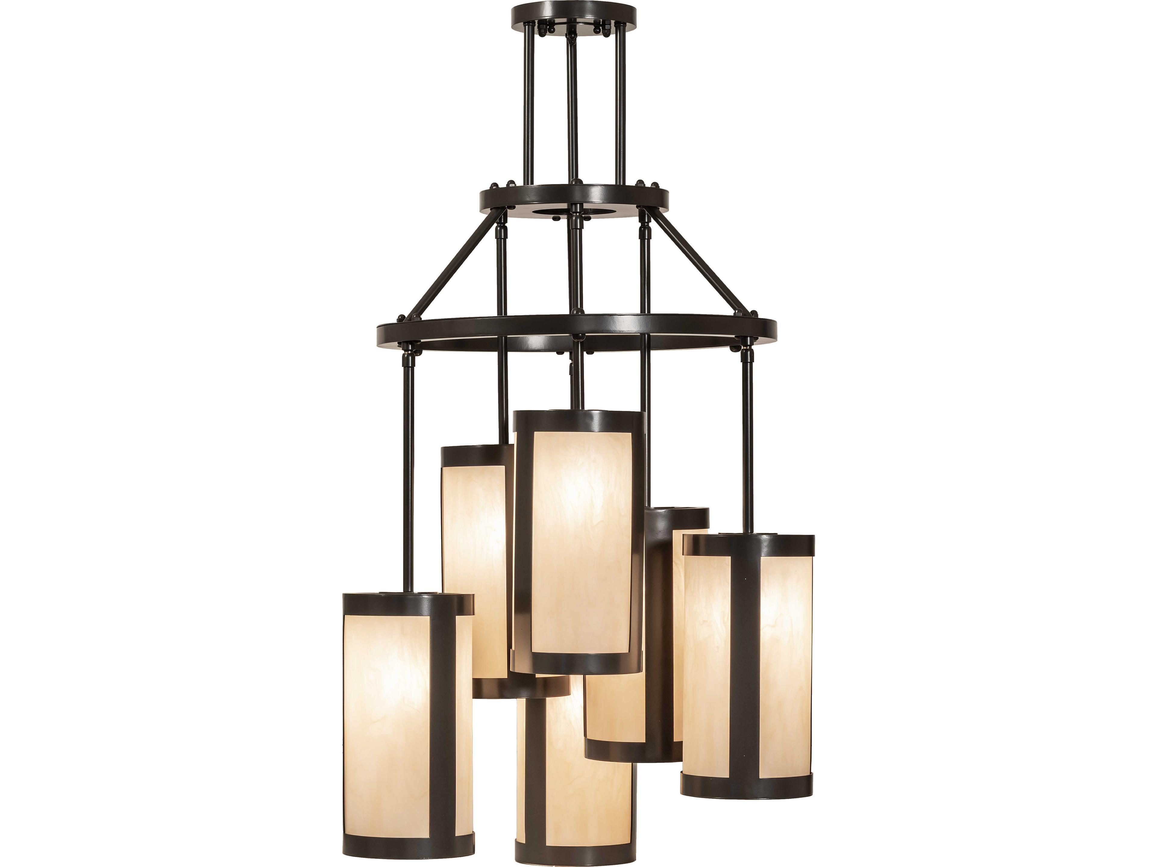 Meyda Cartier 6-Light Sahara Taupe Idalight Bronze Traditional Pendant