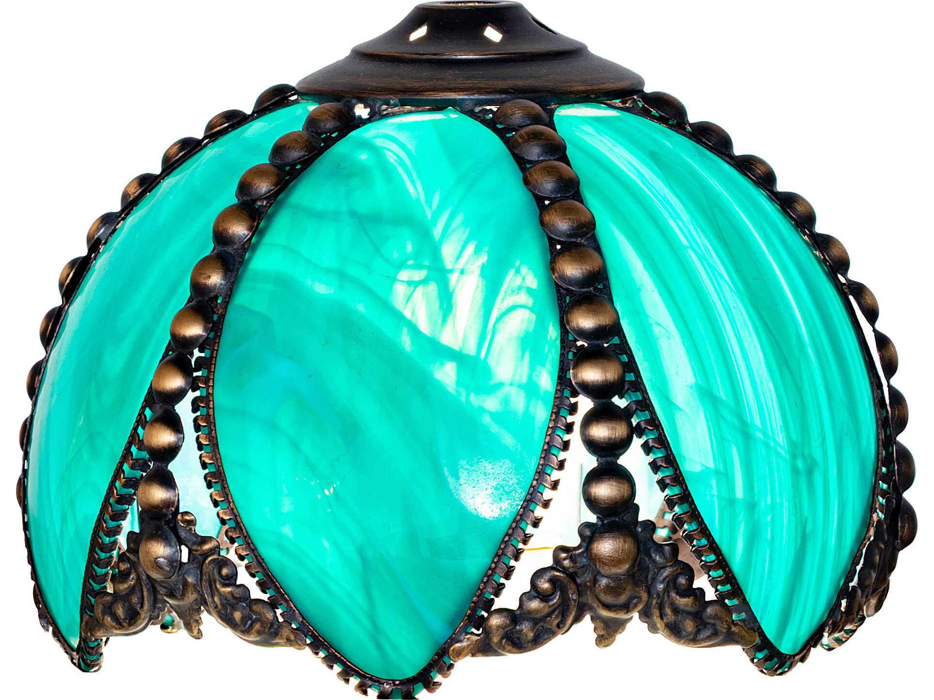 Meyda Petal Bud Teal Green Art Glass