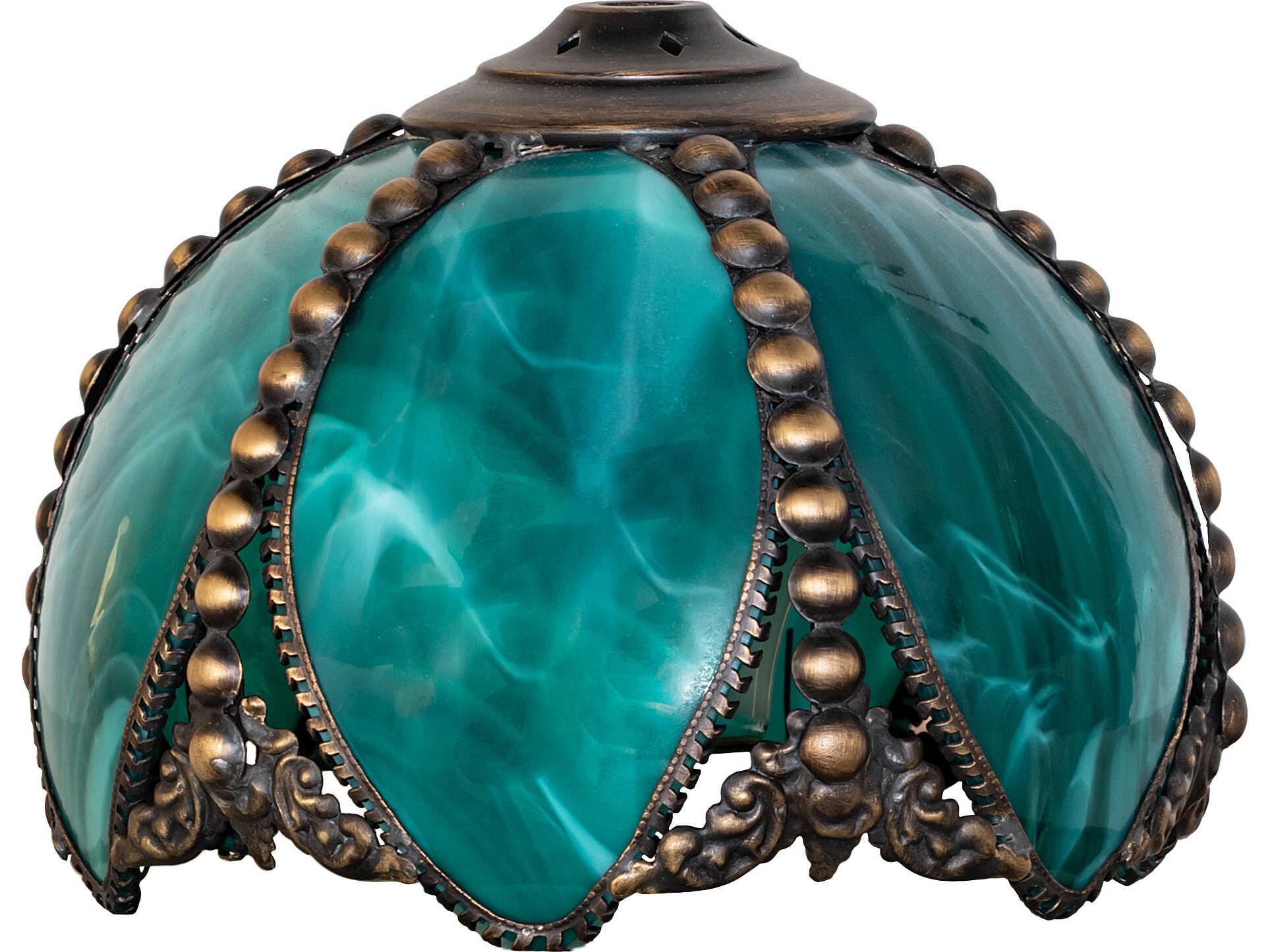 Meyda Petal Bud Teal Green Art Glass