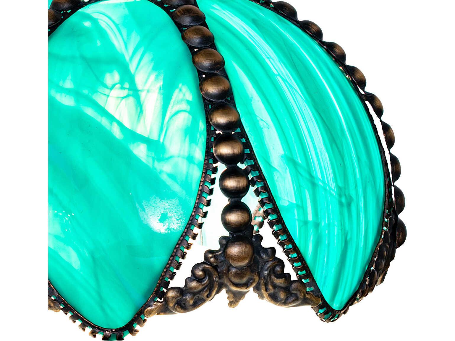 Meyda Petal Bud Teal Green Art Glass