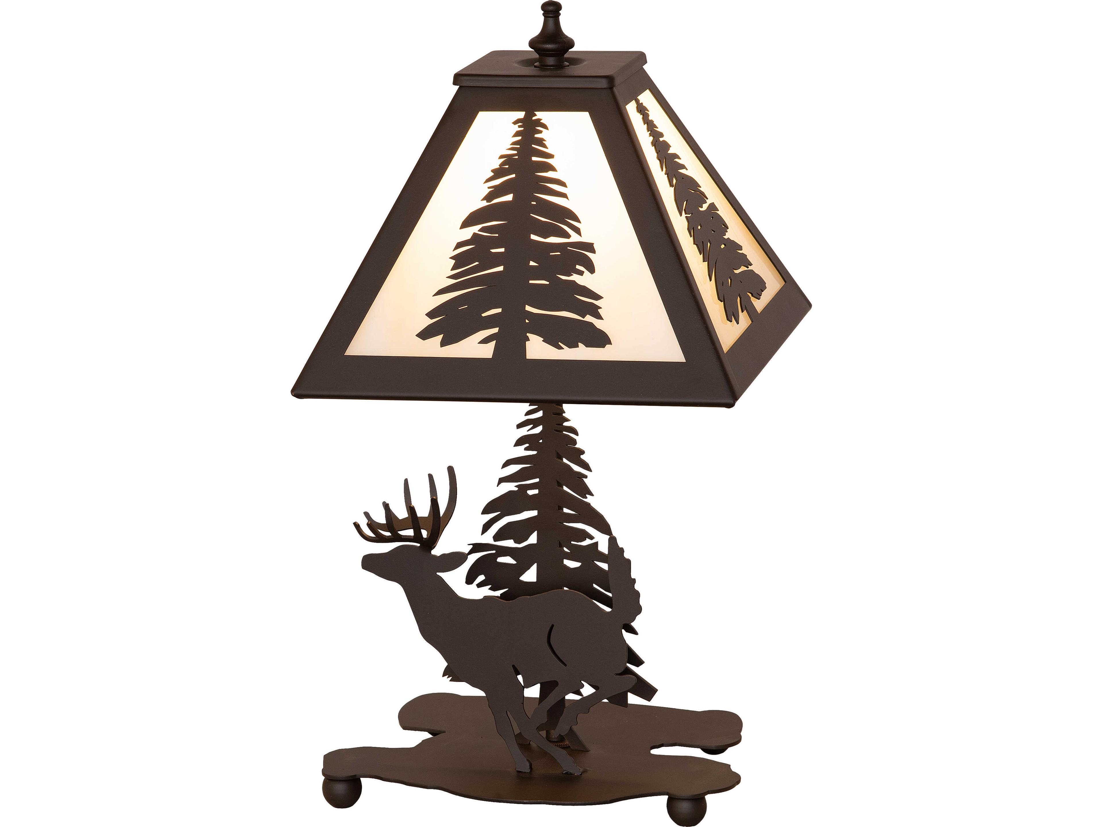 Meyda Lone Deer Bronze Table Lamp