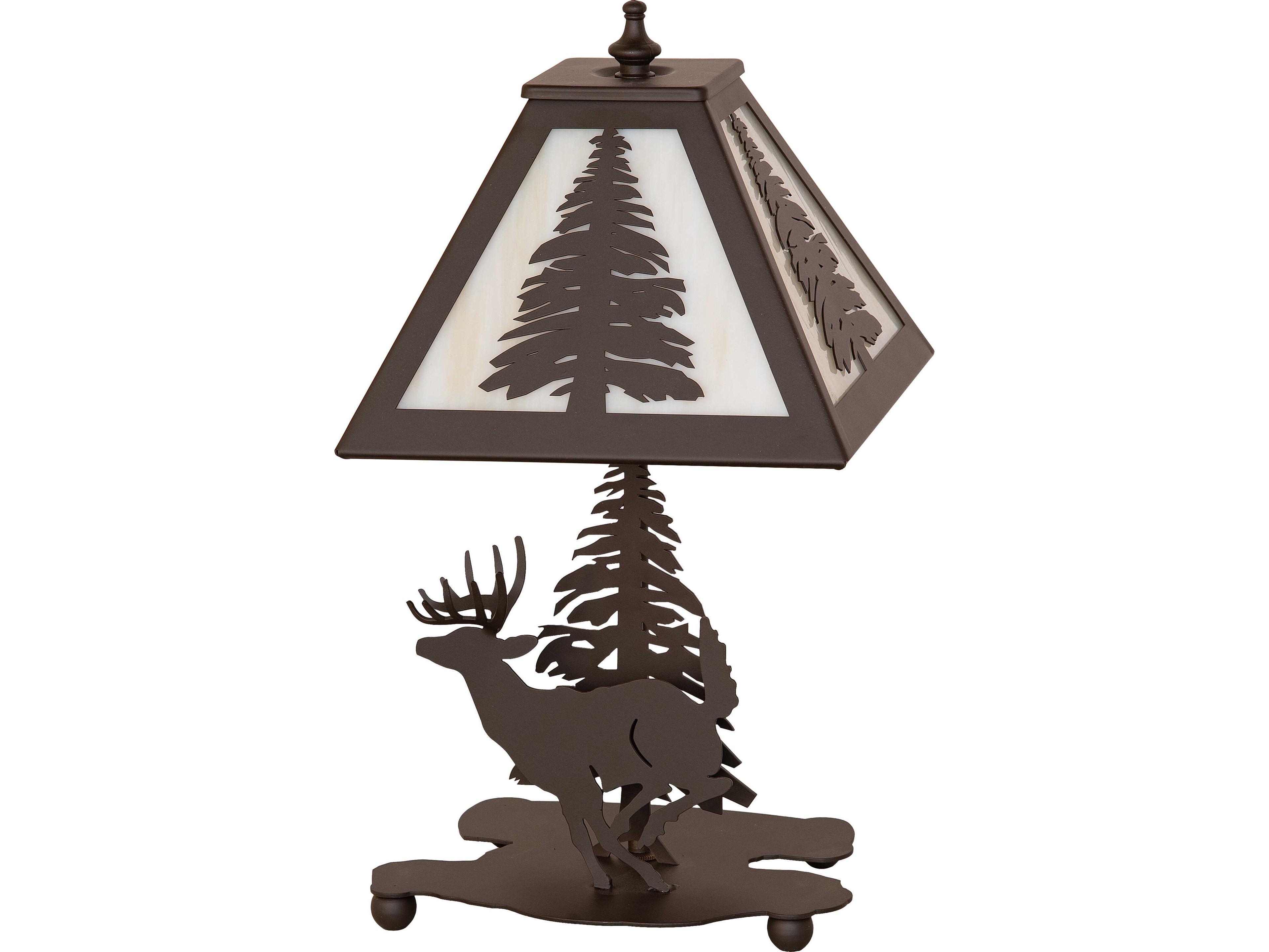 Meyda Lone Deer Bronze Table Lamp