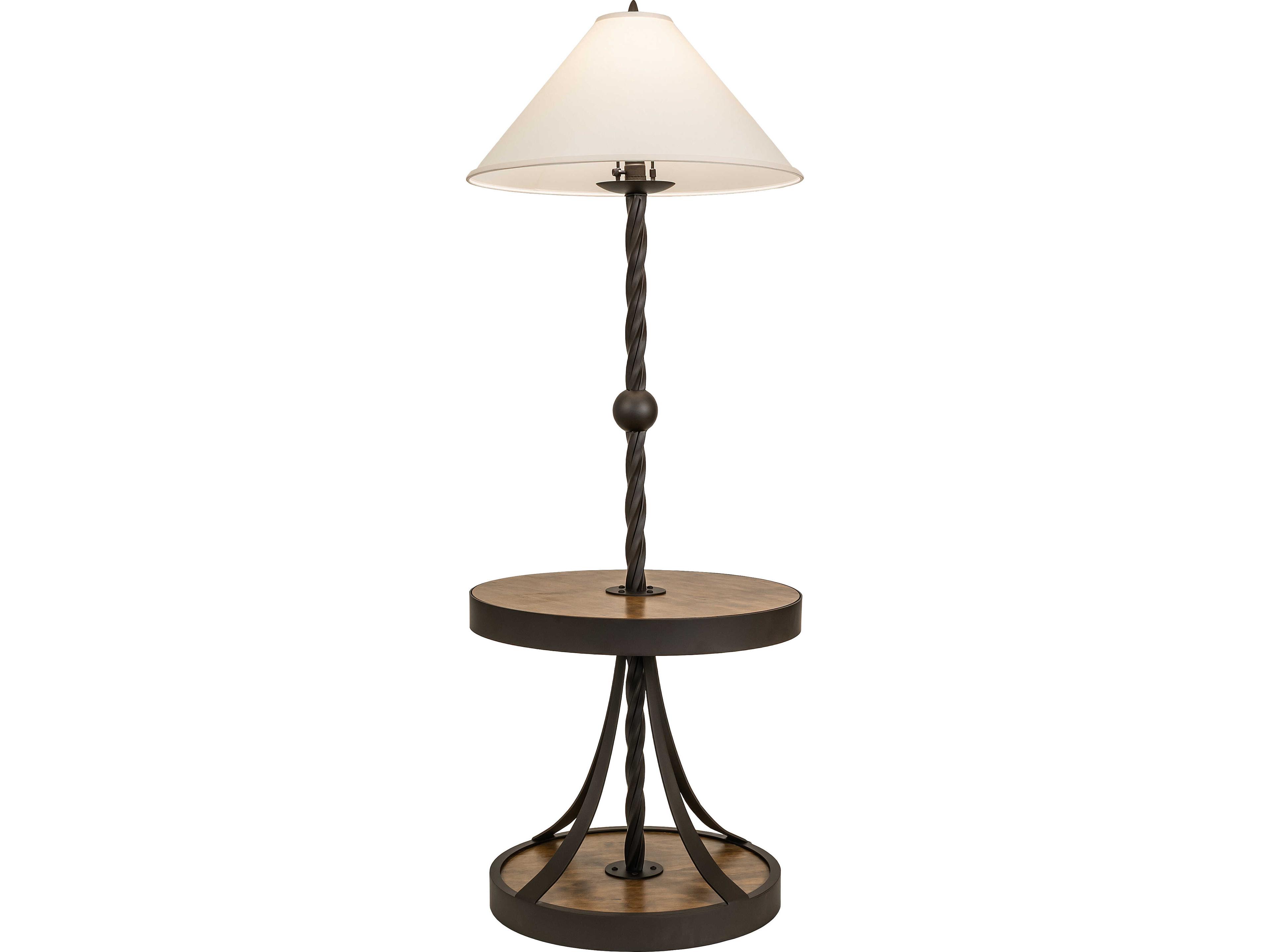 Meyda Achse Eggshell Textrene Bronze Traditional Floor Lamp