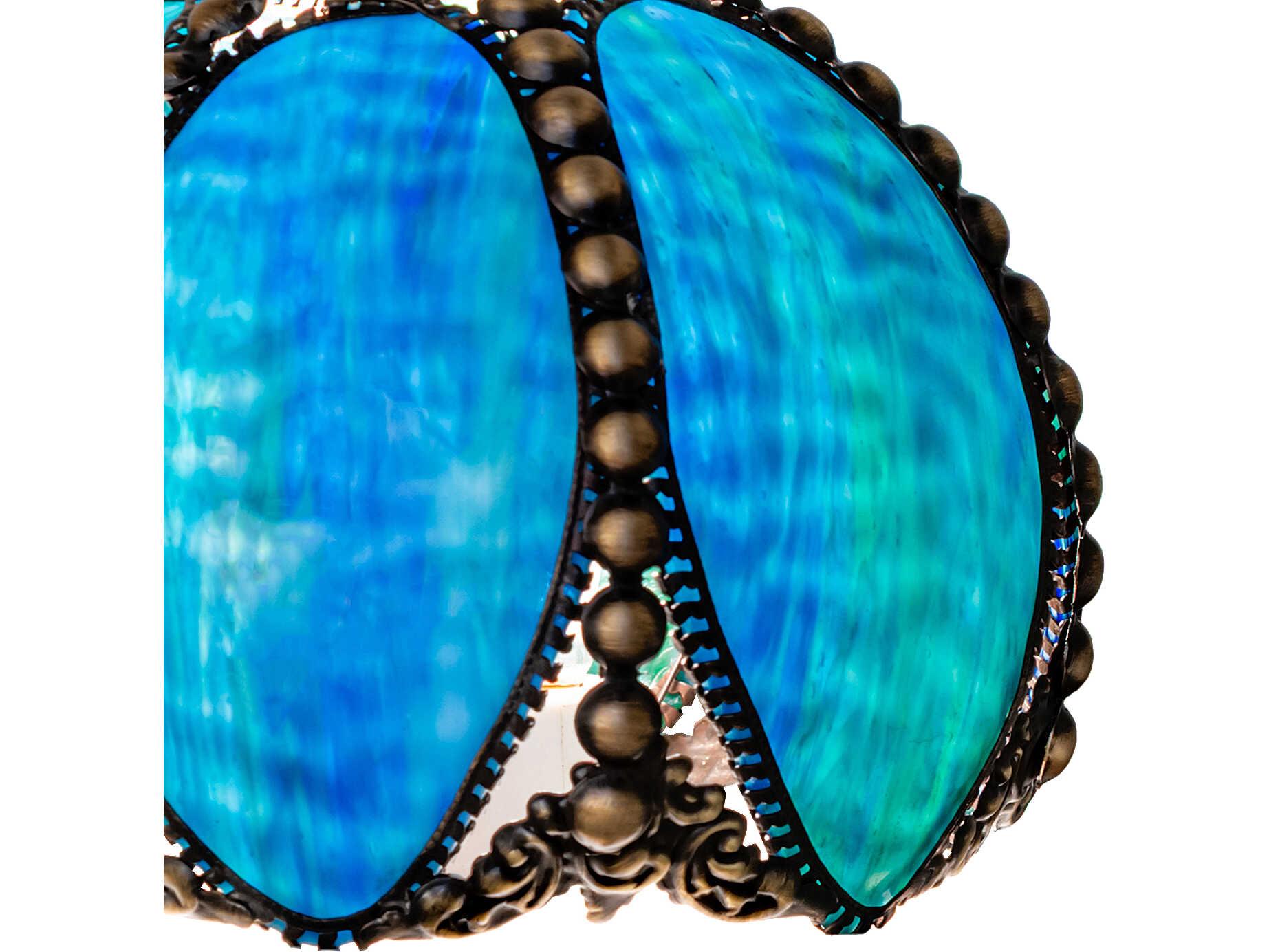 Meyda Petal Bud Blue Green Ripple Glass