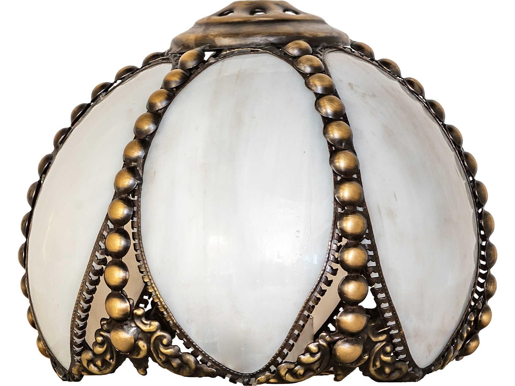 Meyda Petal Bud White Art Glass