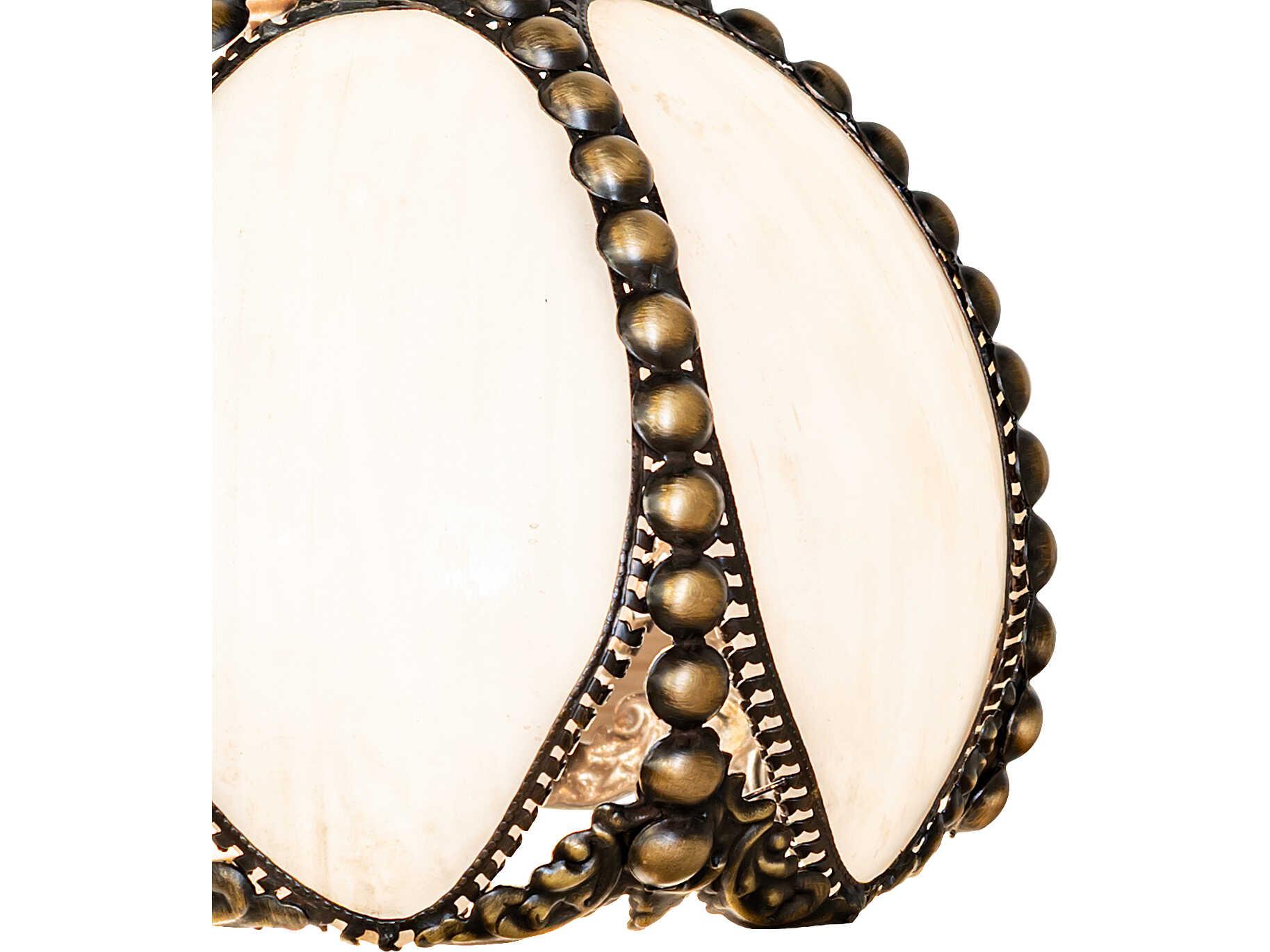 Meyda Petal Bud White Art Glass