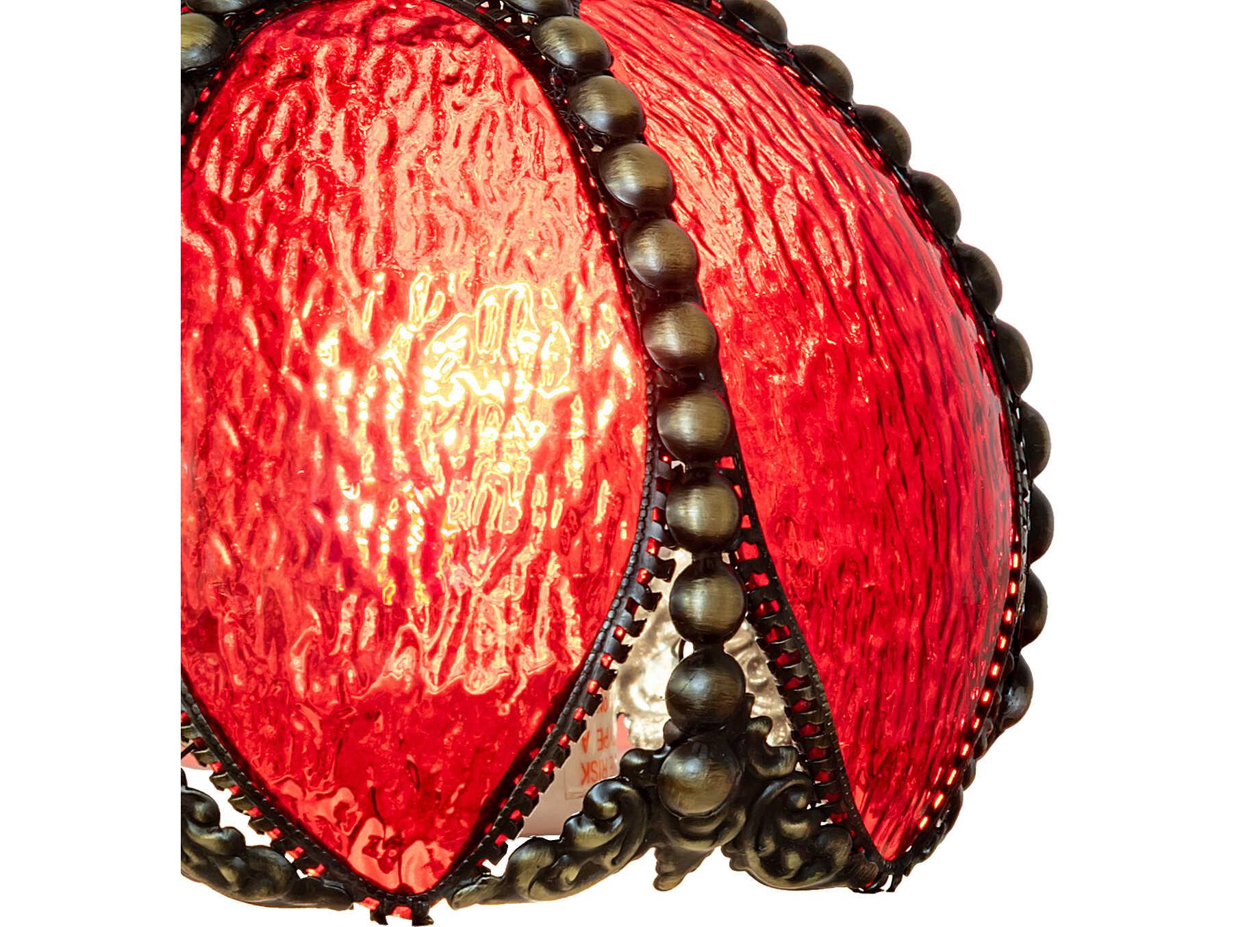 Meyda Petal Bud Red Cathedral Glass