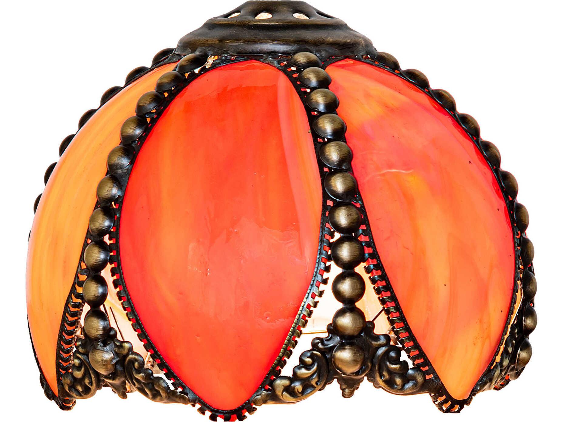 Meyda Petal Bud Blood Orange Art Glass