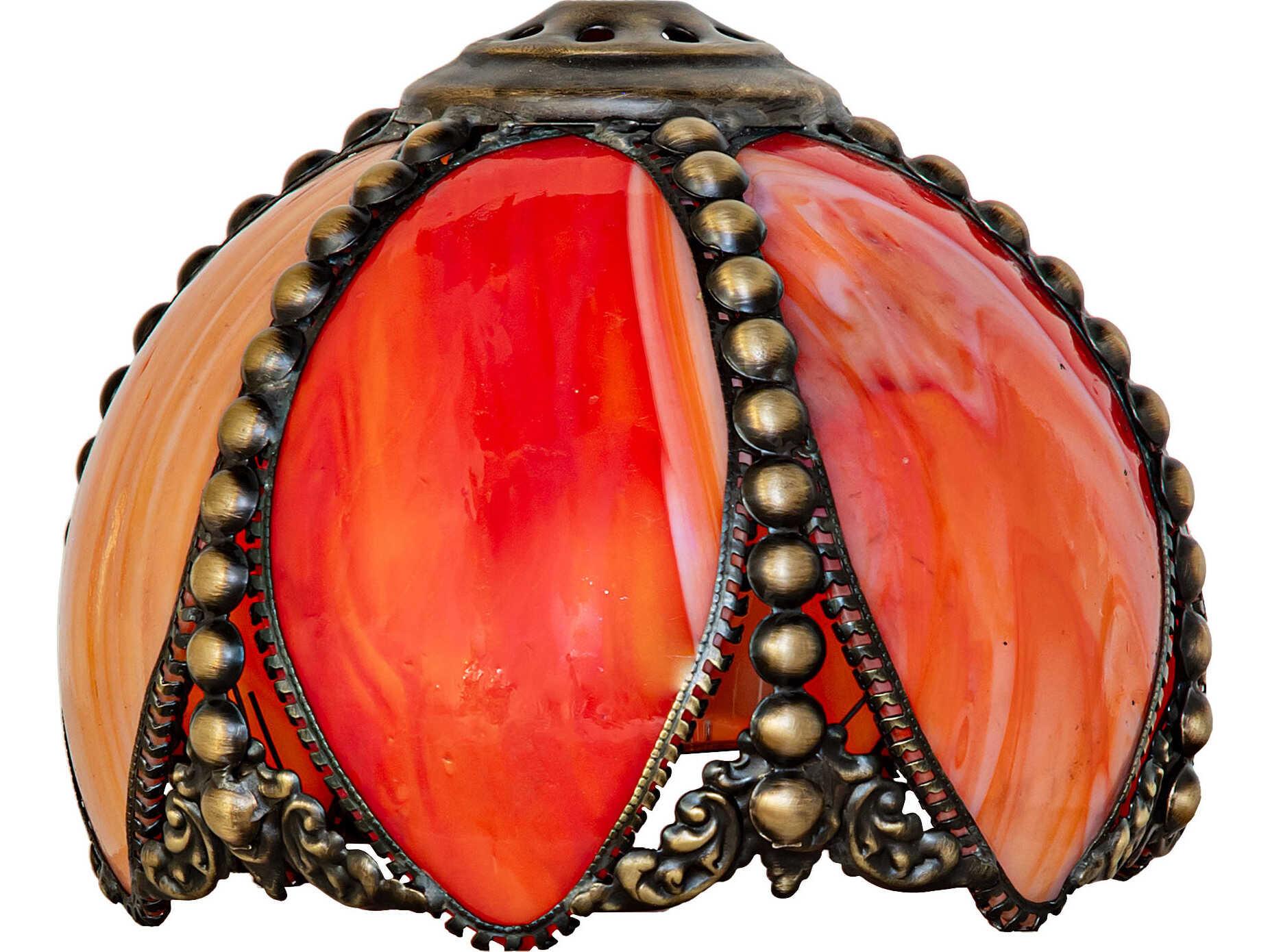 Meyda Petal Bud Blood Orange Art Glass