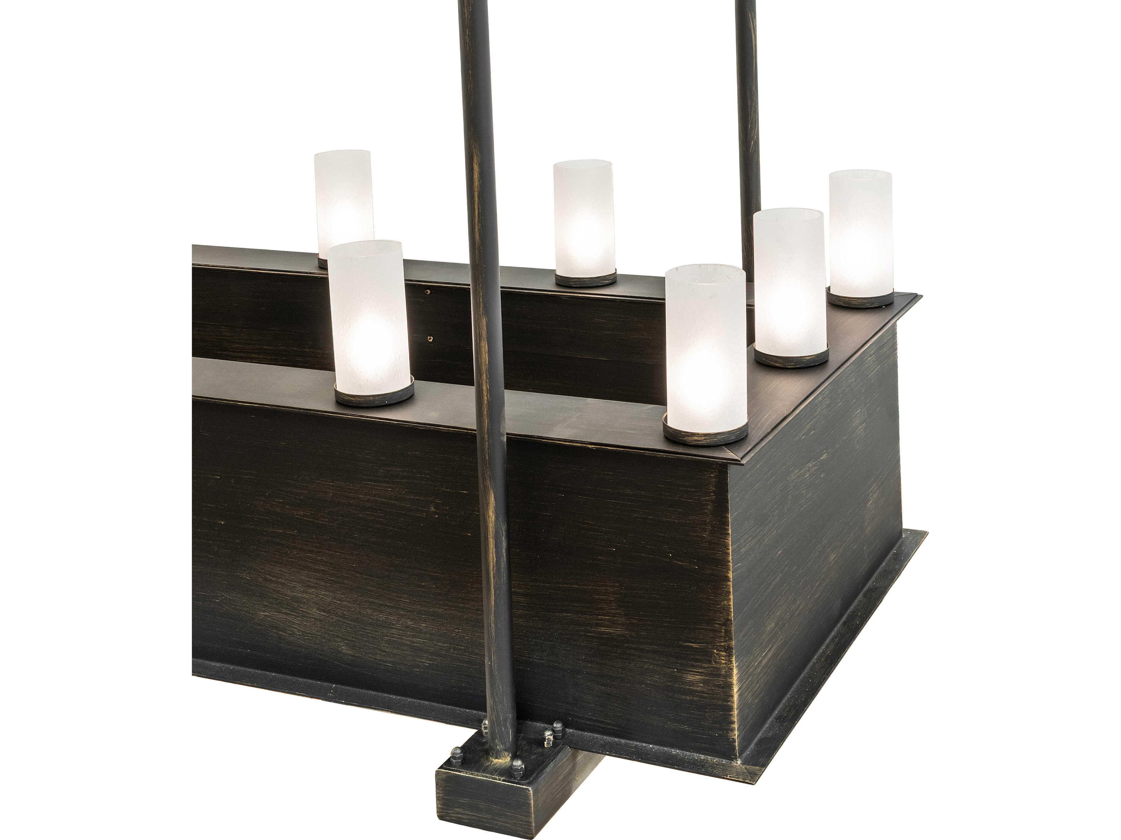 Meyda Quadrato 16-Light Clear Seeded Glass Frosted Out Bronze Traditional Chandelier