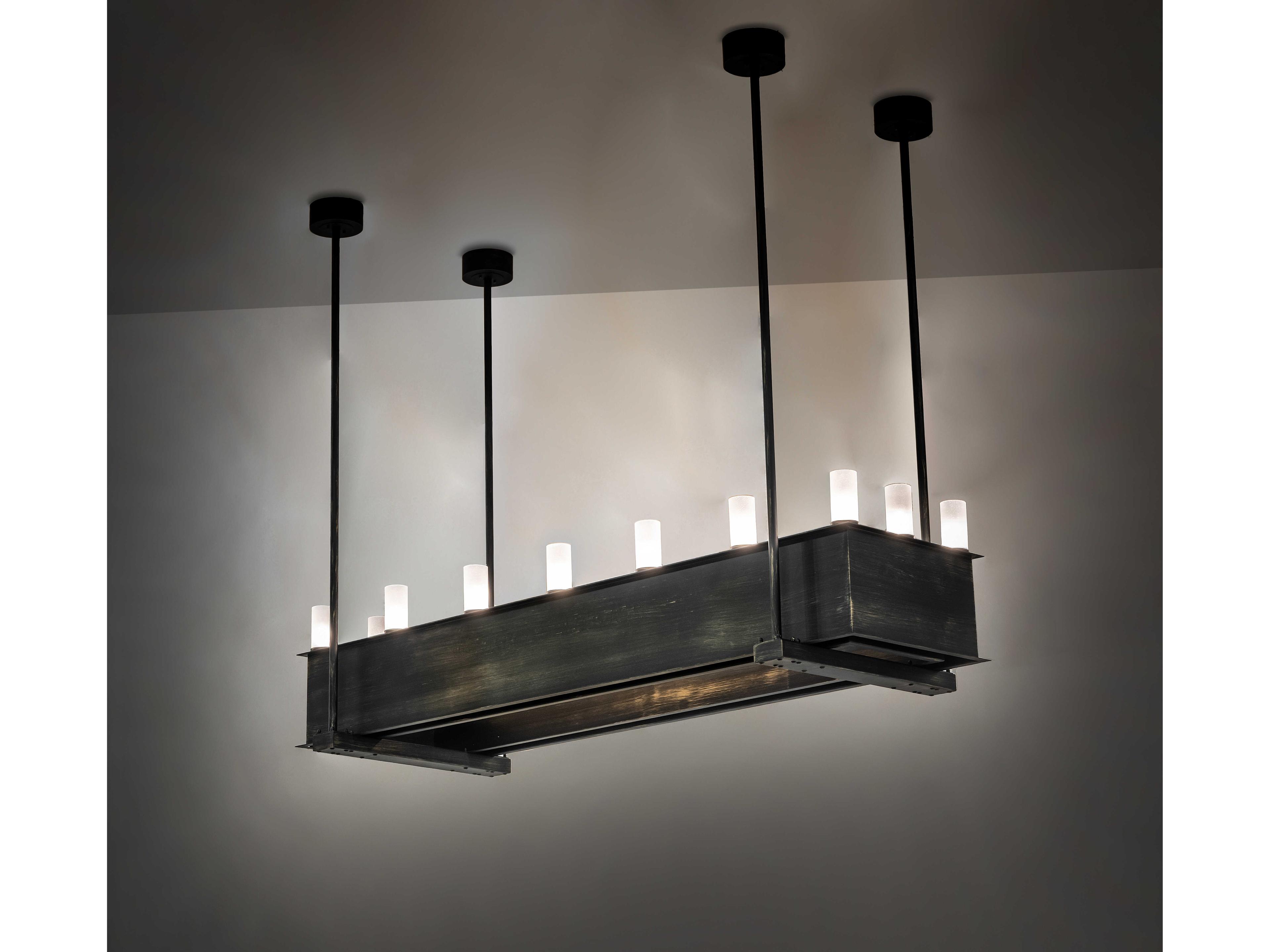 Meyda Quadrato 16-Light Clear Seeded Glass Frosted Out Bronze Traditional Chandelier