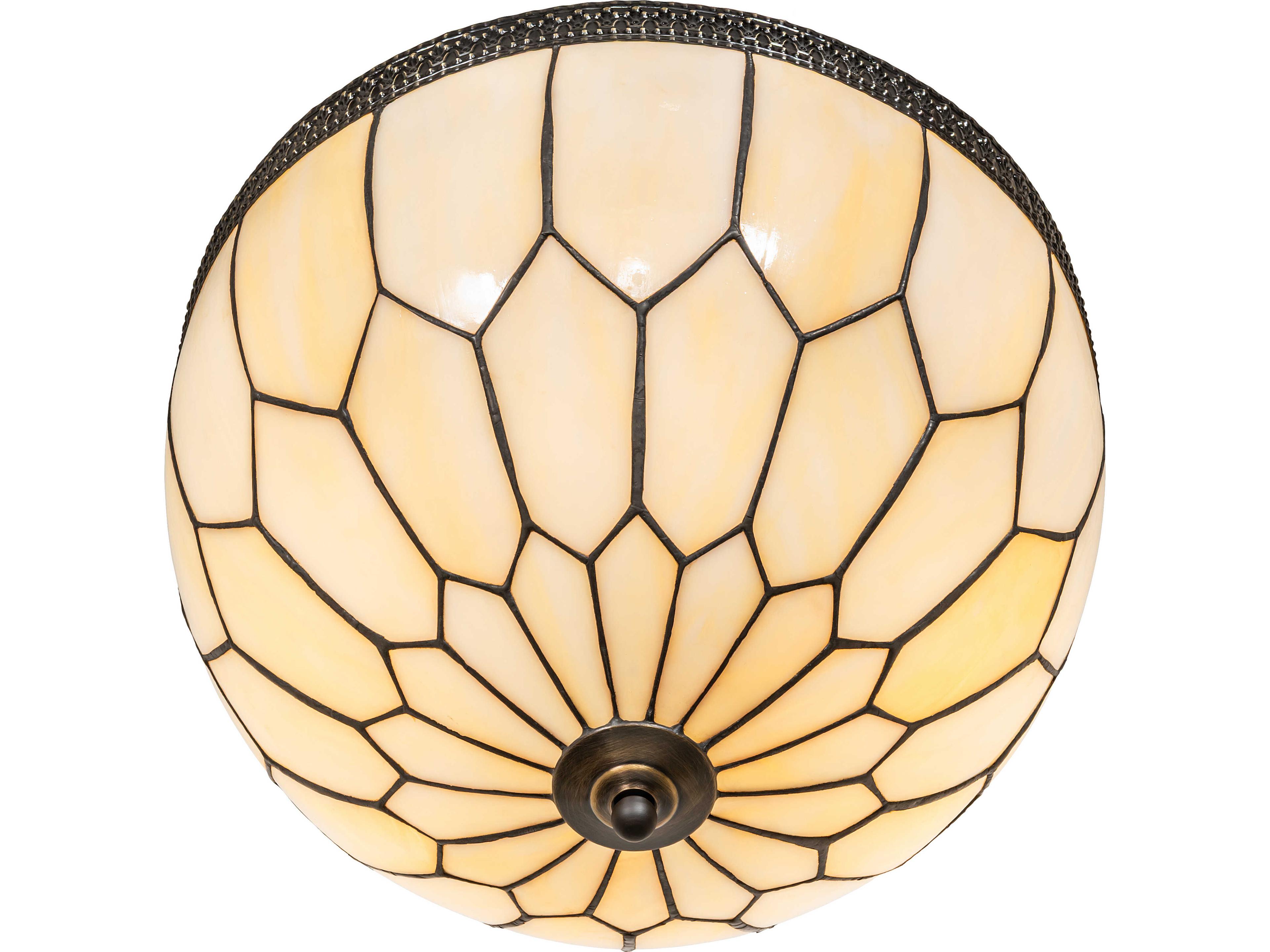 Meyda Vincent 3-Light Beige Art Glass Off White Pendant