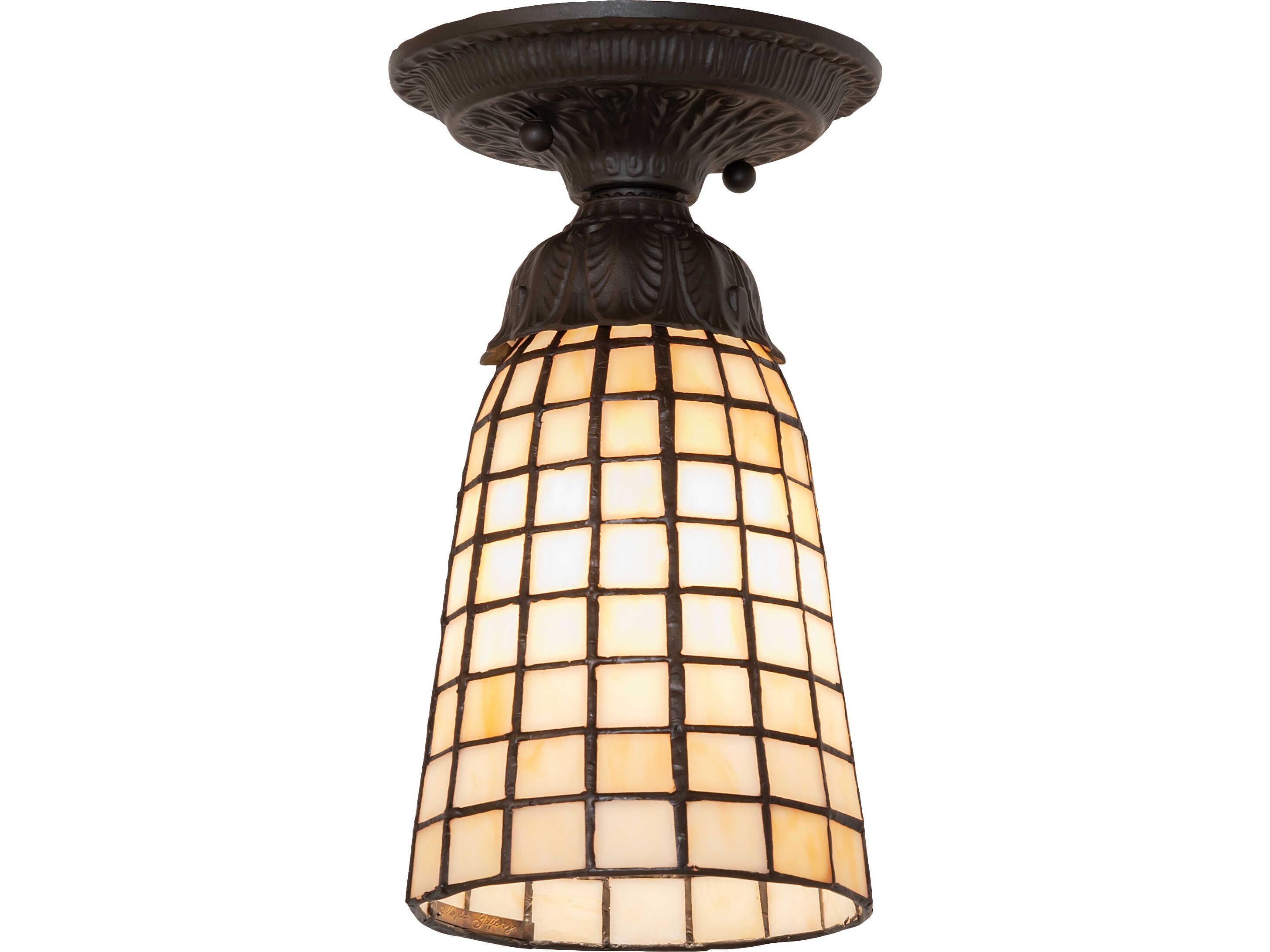 Meyda Terra Bone 1-Light Bronze Flush Mount