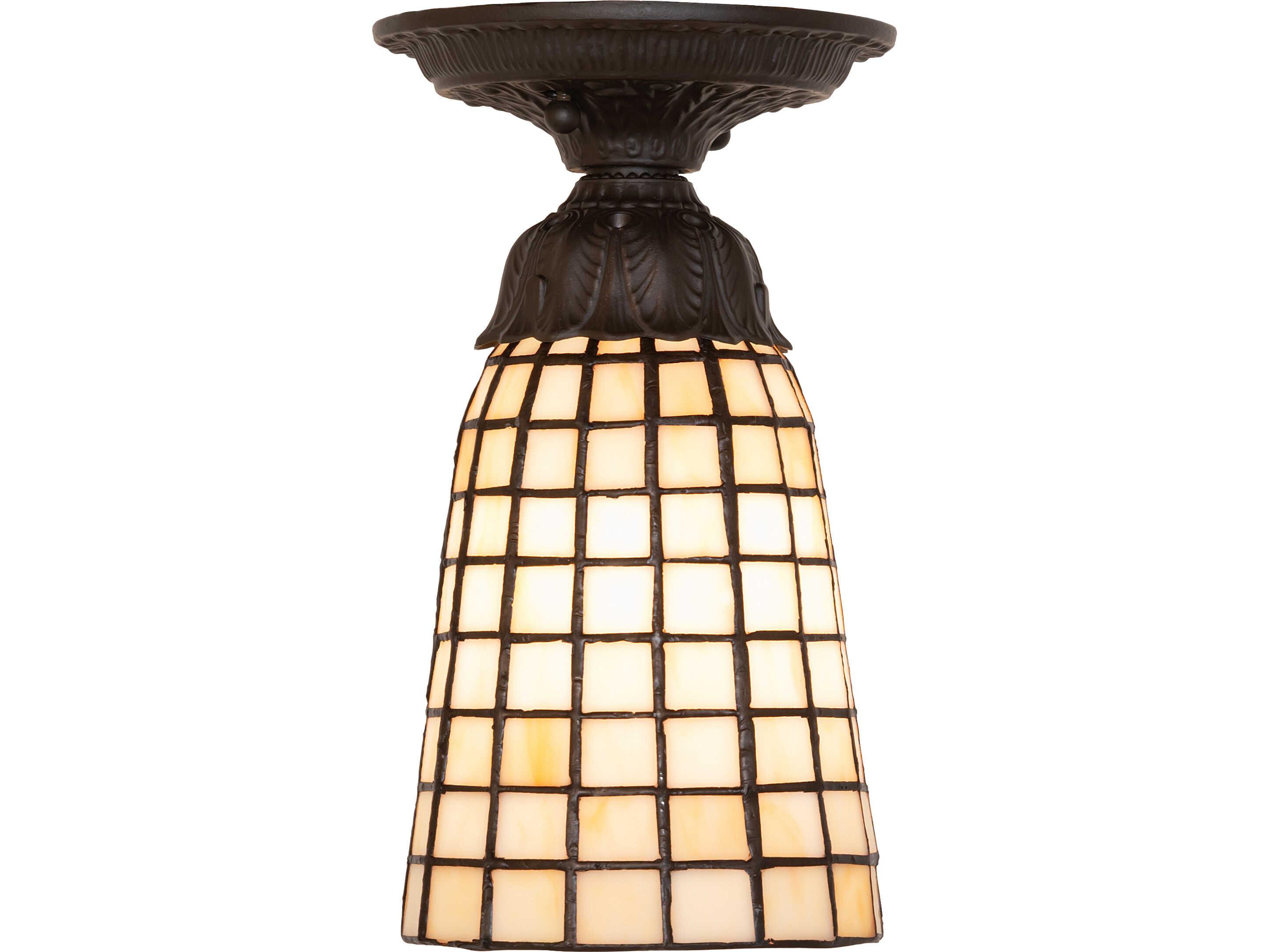 Meyda Terra Bone 1-Light Bronze Flush Mount