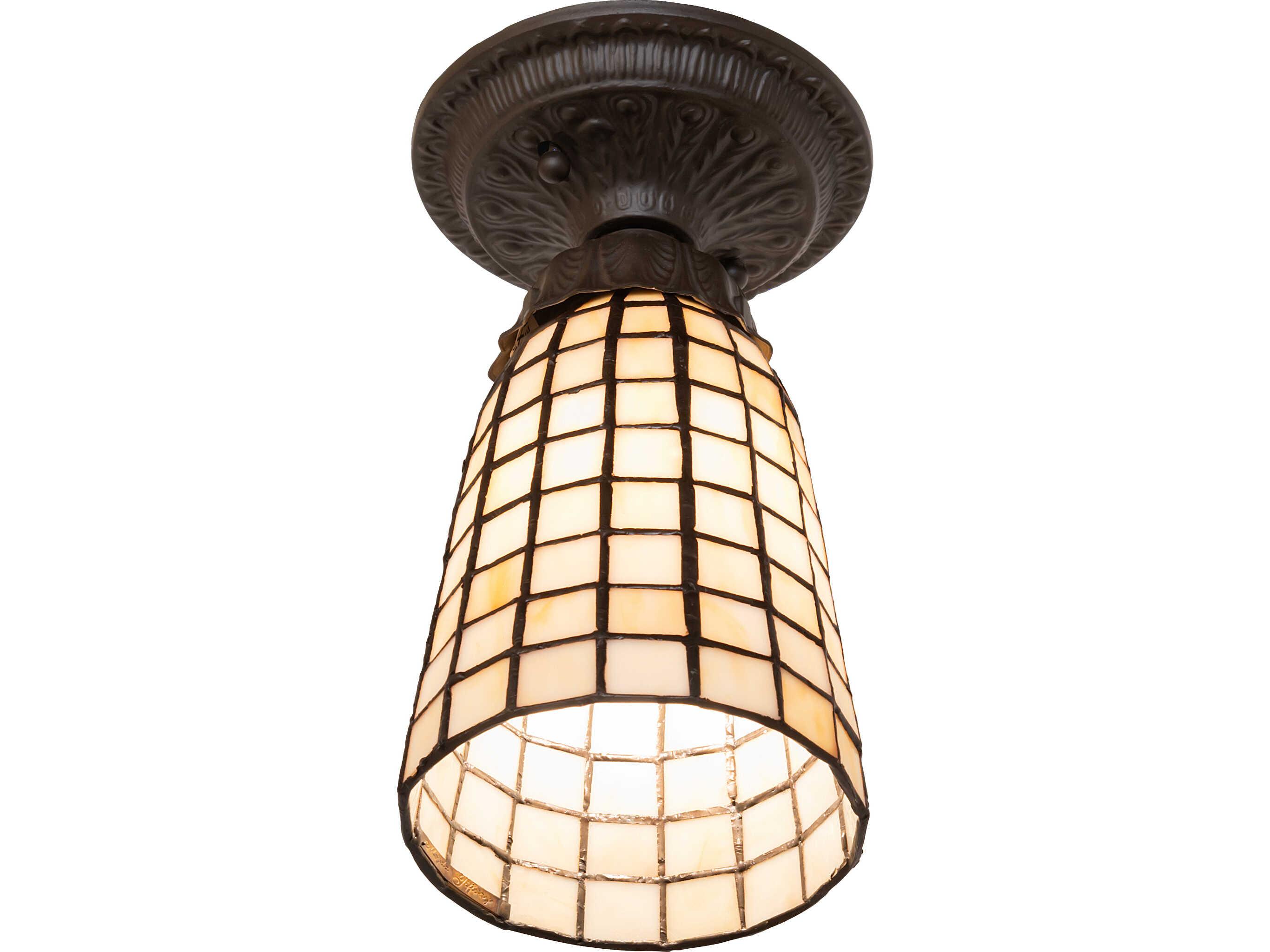 Meyda Terra Bone 1-Light Bronze Flush Mount