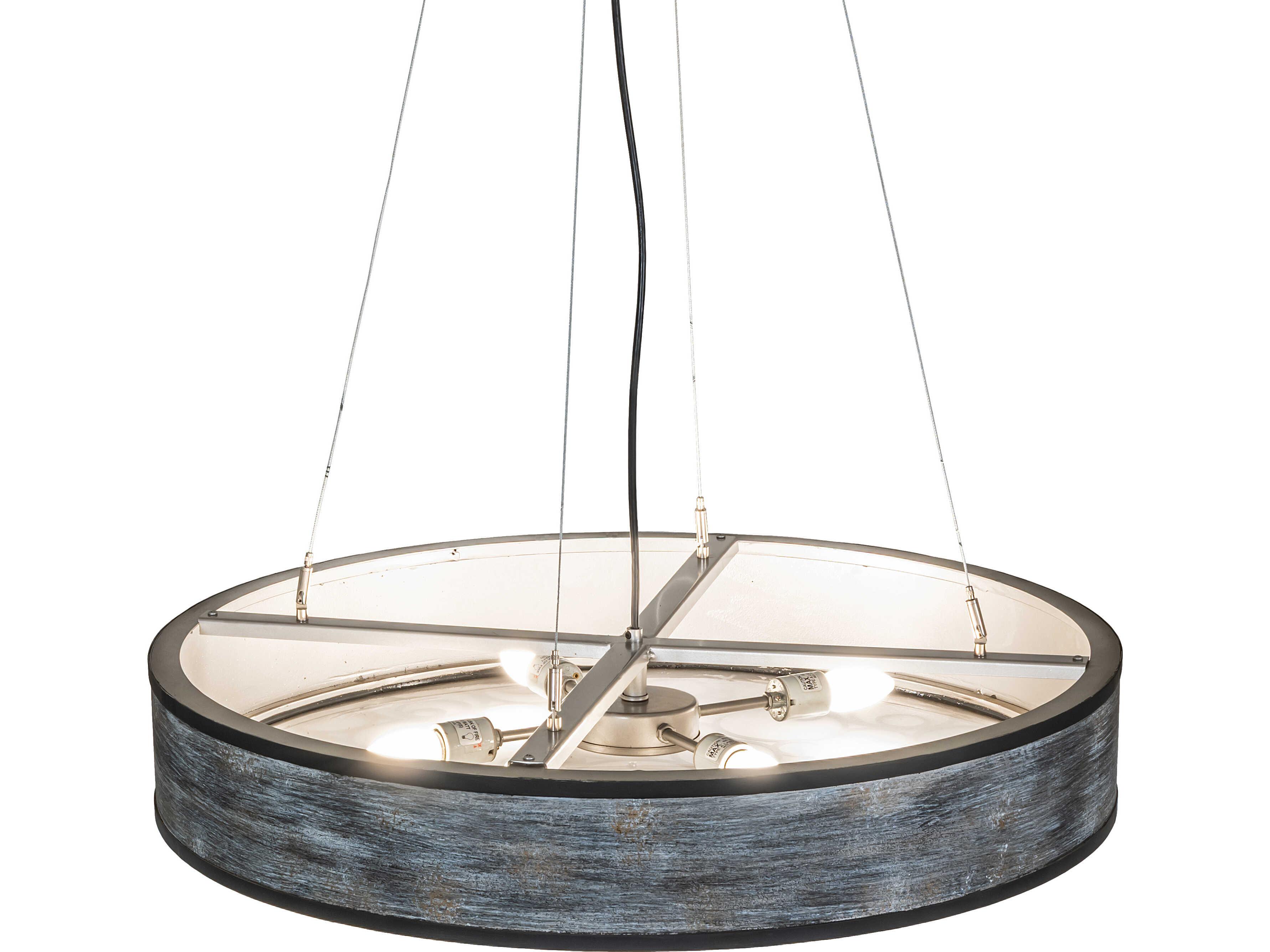 Meyda Cilindro 4-Light Clear Frosted Acrylic Black Pendant