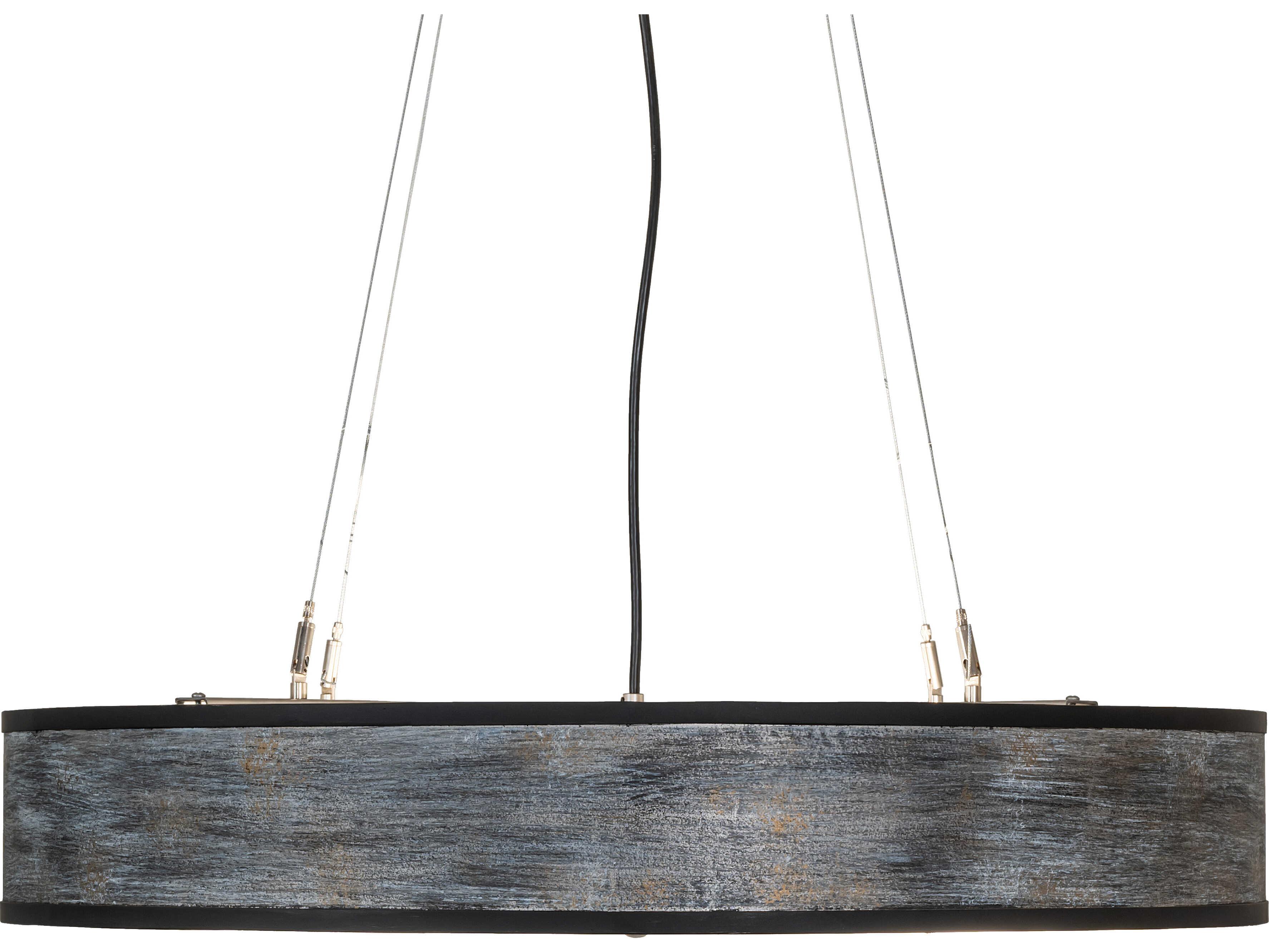 Meyda Cilindro 4-Light Clear Frosted Acrylic Black Pendant