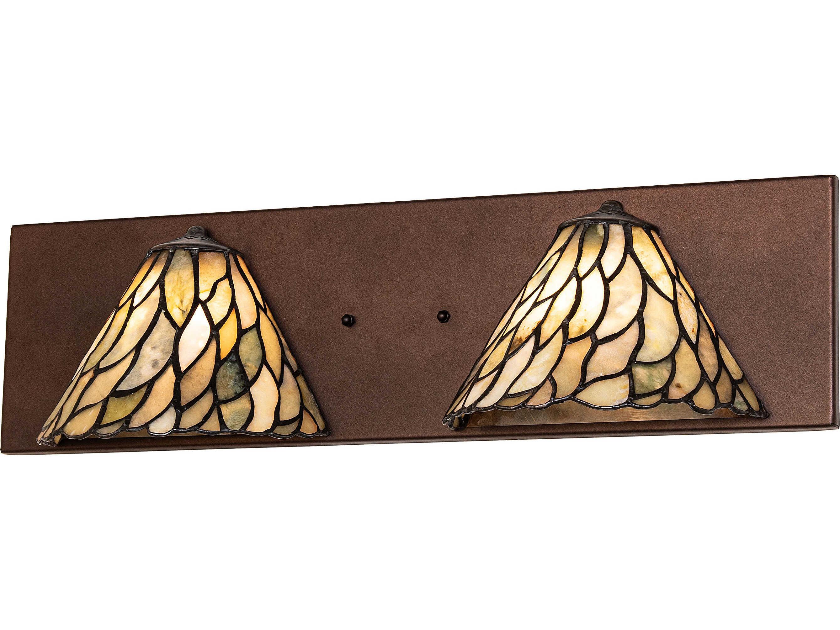 Meyda Willow 2-Light Green Jadestone Bronze Traditional Vanity Light