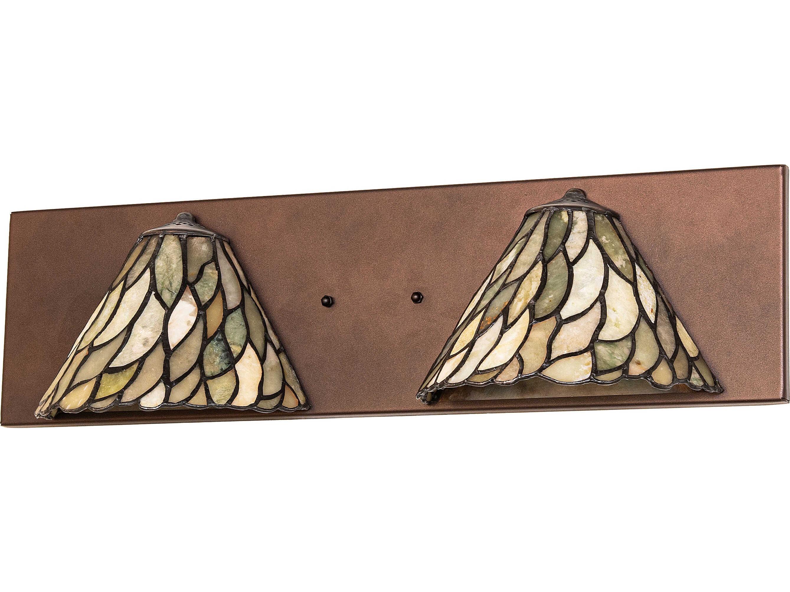 Meyda Willow 2-Light Green Jadestone Bronze Traditional Vanity Light